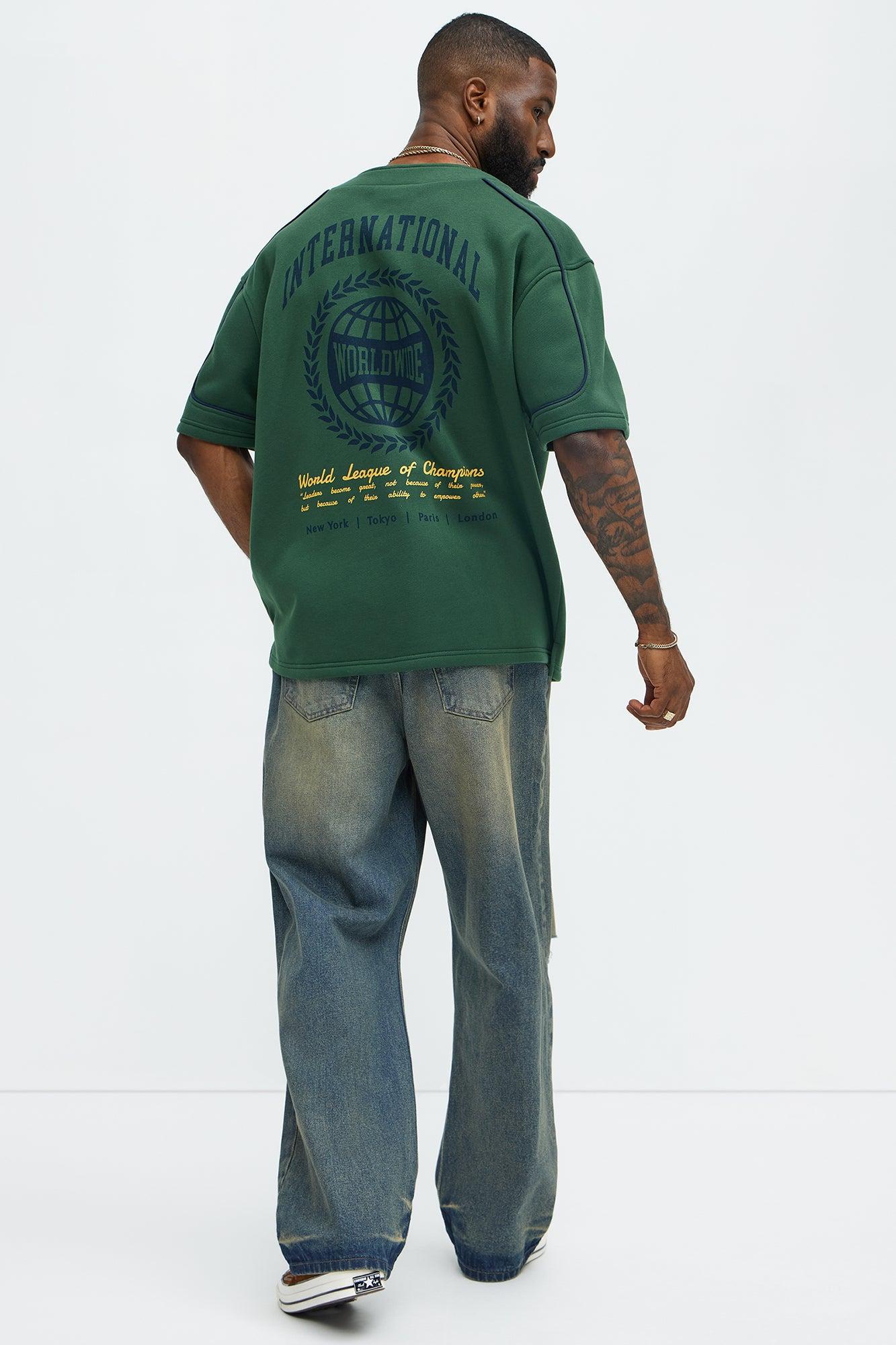 International Champ Short Sleeve Henley - Hunter Green Product Image