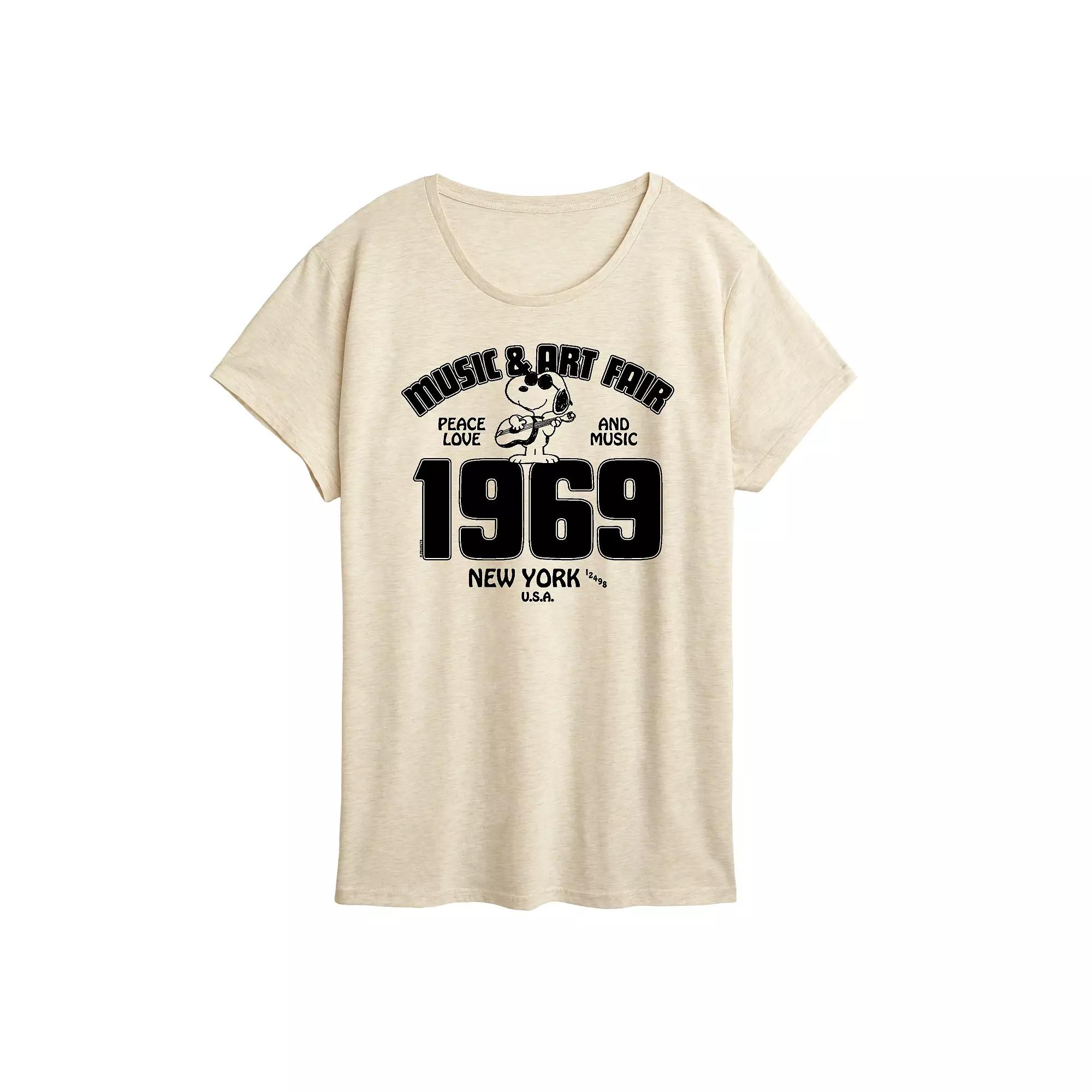 Women's Peanuts Snoopy Music & Art Graphic Tee,  Product Image