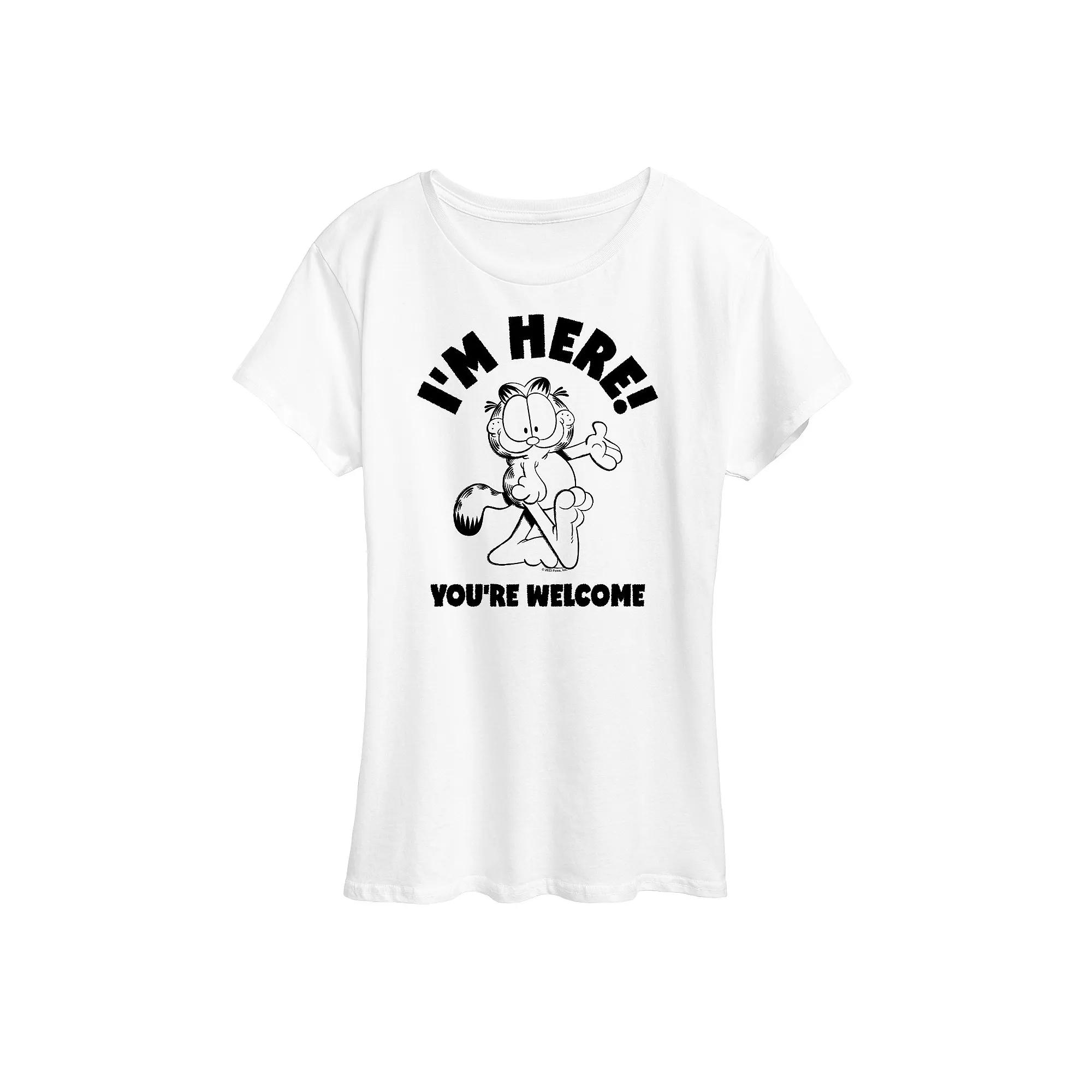 Women's Garfield I'm Here You're Welcome Graphic Tee, Girl's,  Product Image