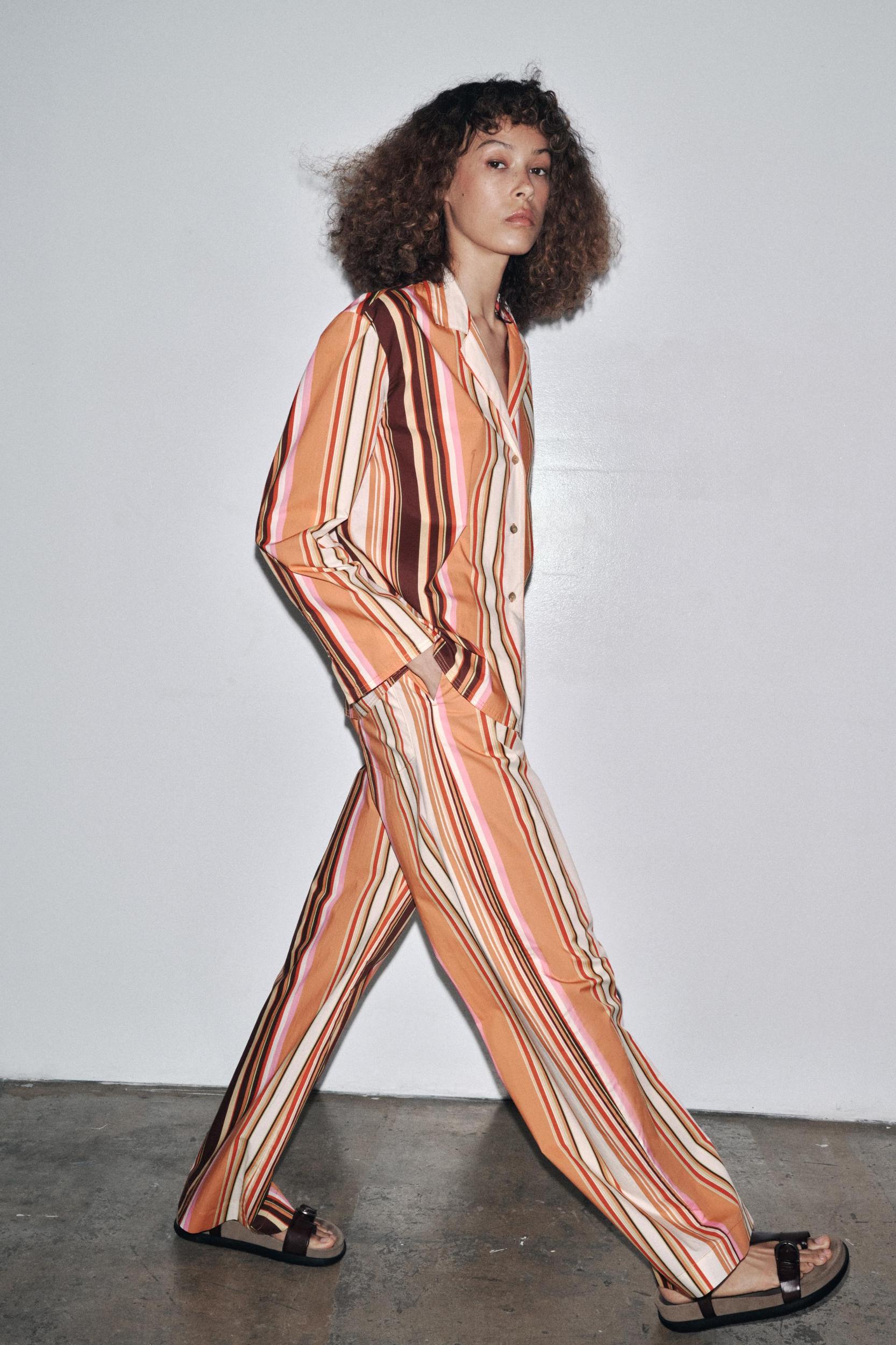 ZW COLLECTION STRIPED FLARE PANTS Product Image