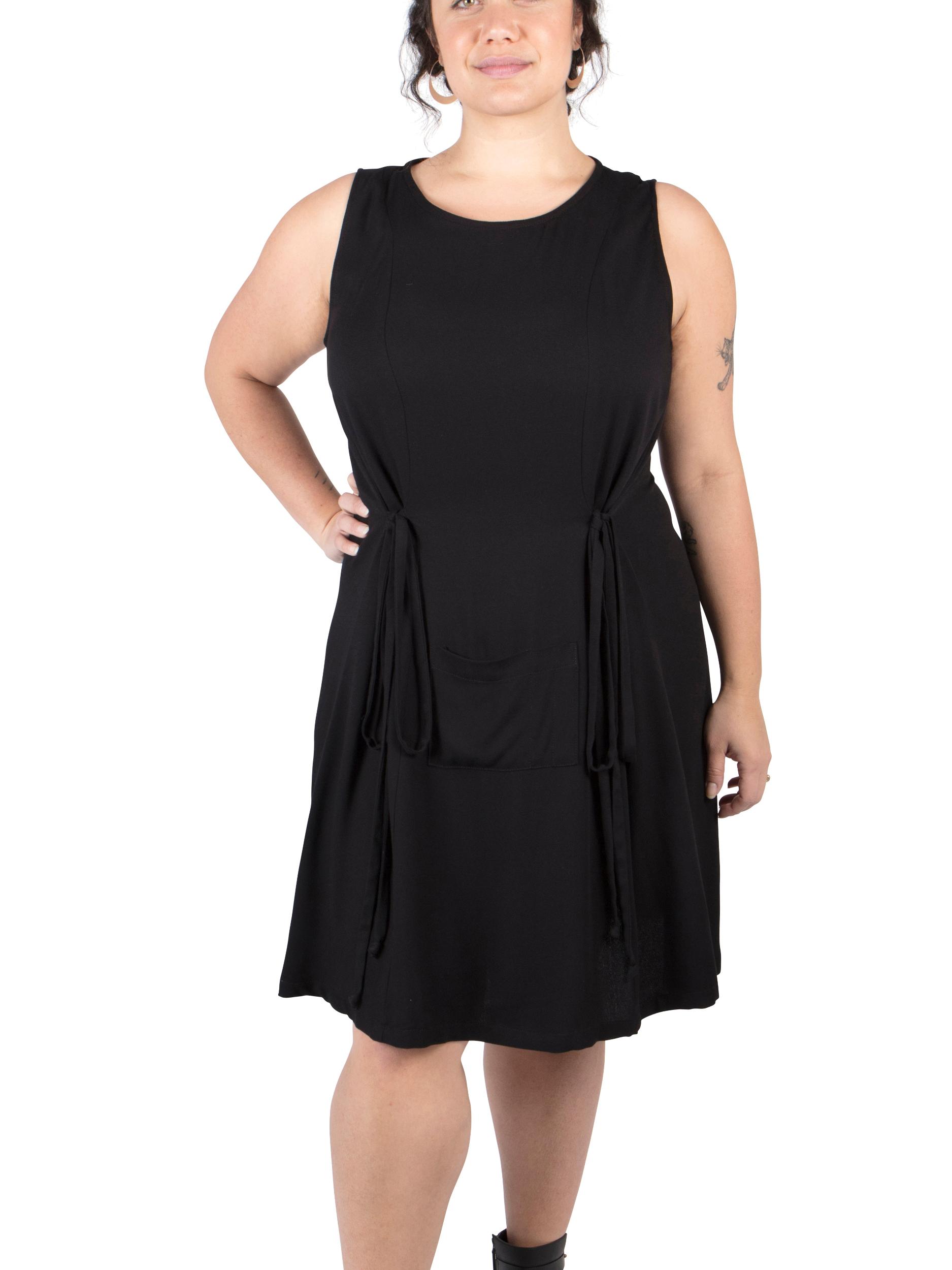 Tia Dress in Black Linen Product Image