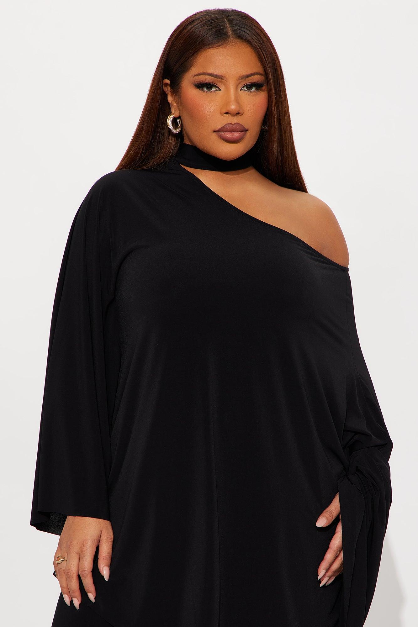 Draped Devotion One Shoulder Pant Set  - Black Female Product Image