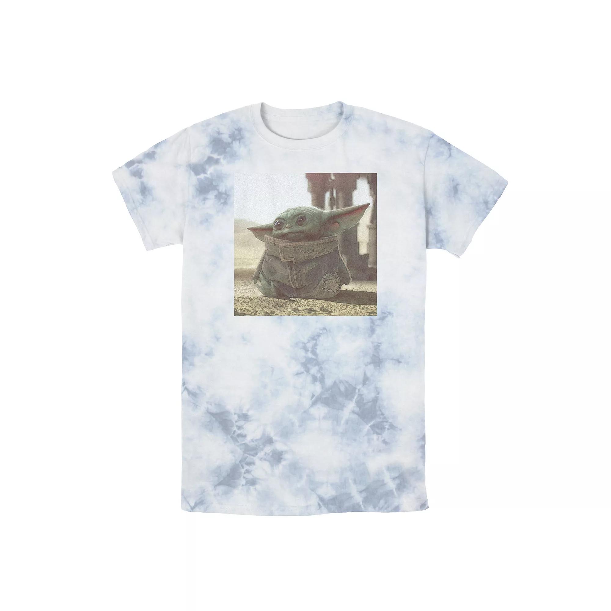 Men's Star Wars The Mandalorian The Child Photograph Tee, Boy's, Size: Small, White Blue Product Image