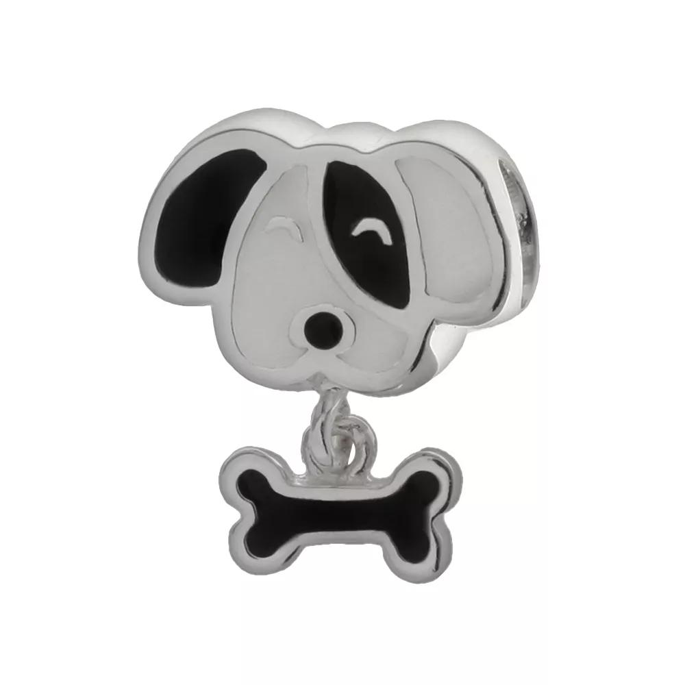Individuality Beads Sterling Silver Dog Charm, Women's, Black Product Image