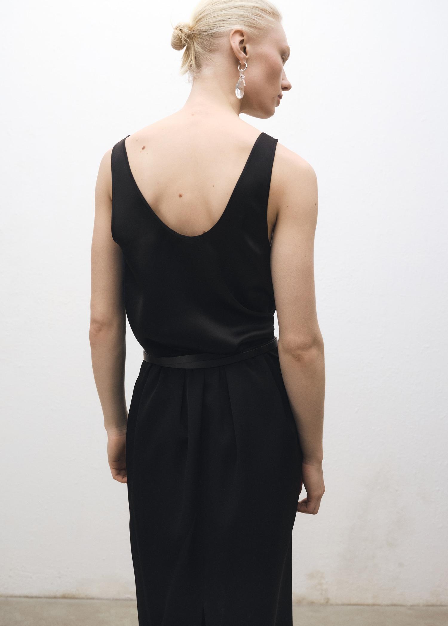 Silk top with straps - Women | MANGO USA Product Image