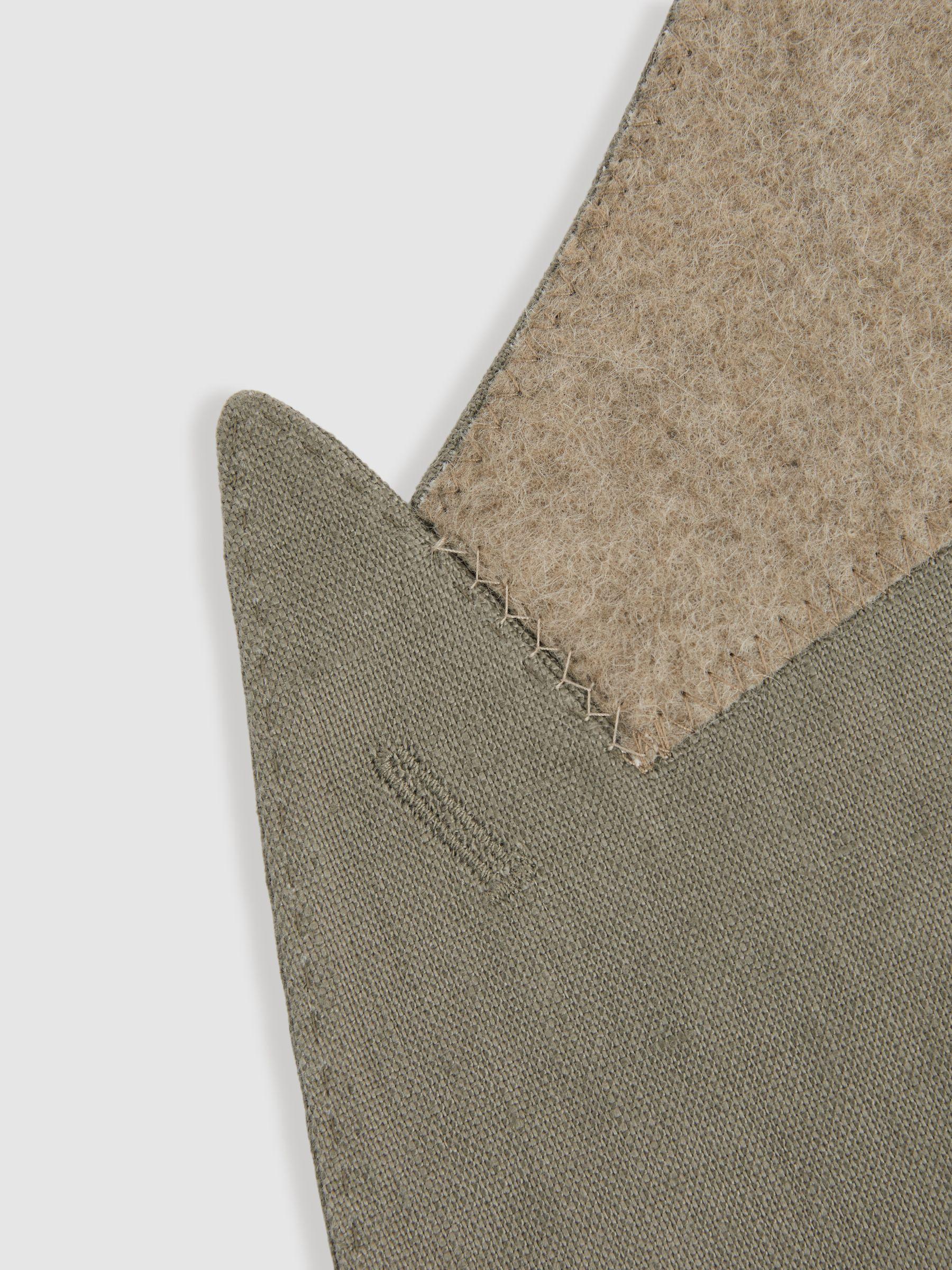 Linen Double Breasted Blazer in Light Sage Green Product Image