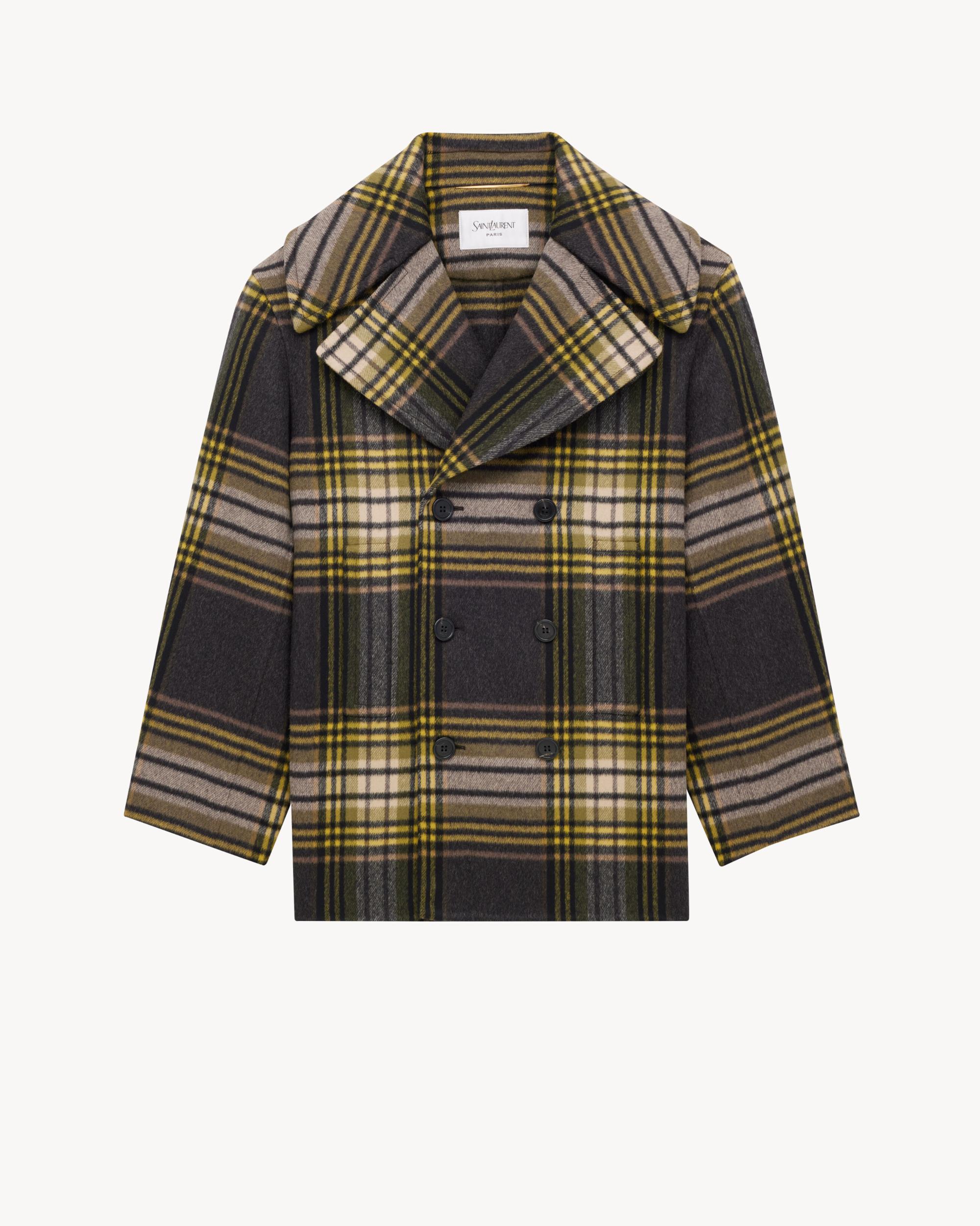 peacoat in wool tartan Product Image