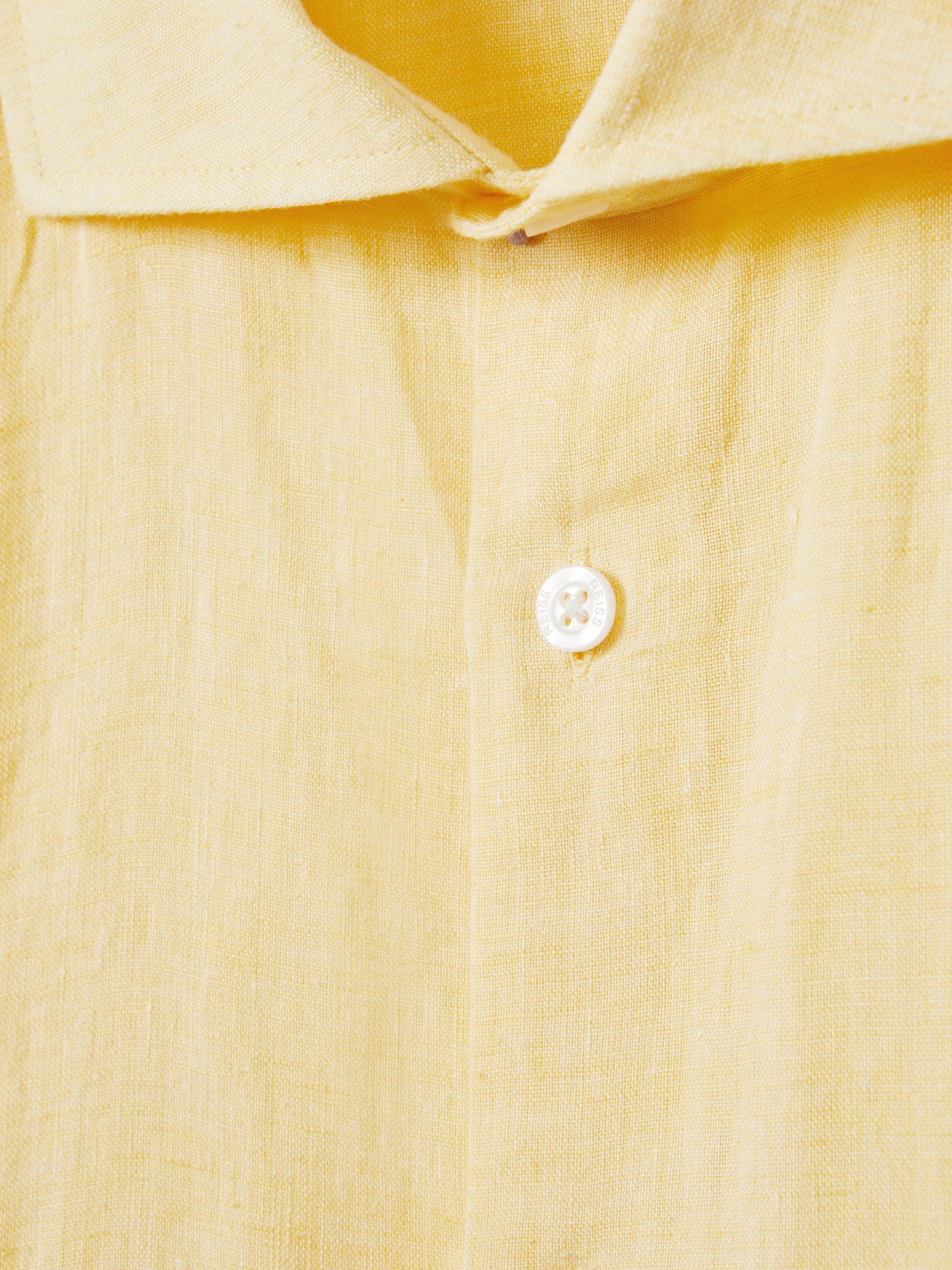 Linen Button-Through Shirt in Melon Product Image