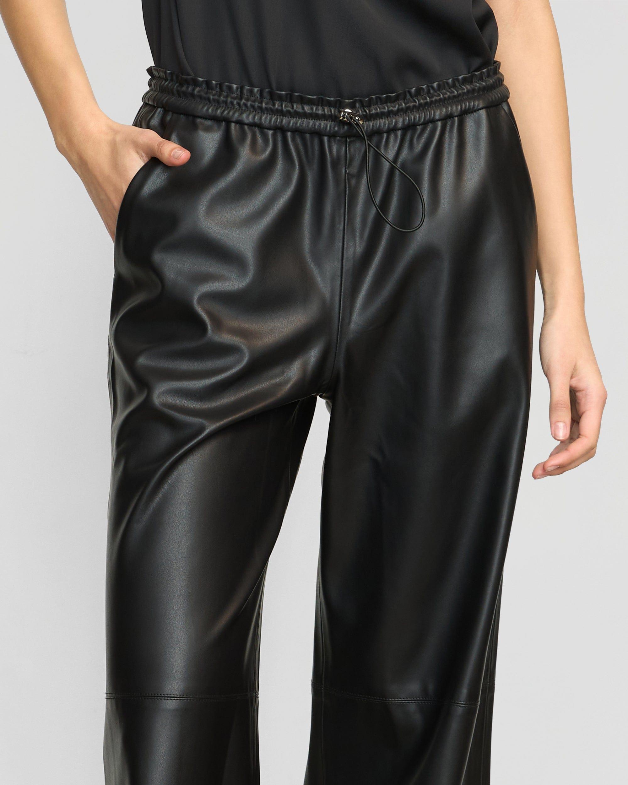 Lianne Drawstring Vegan Leather Pant Product Image