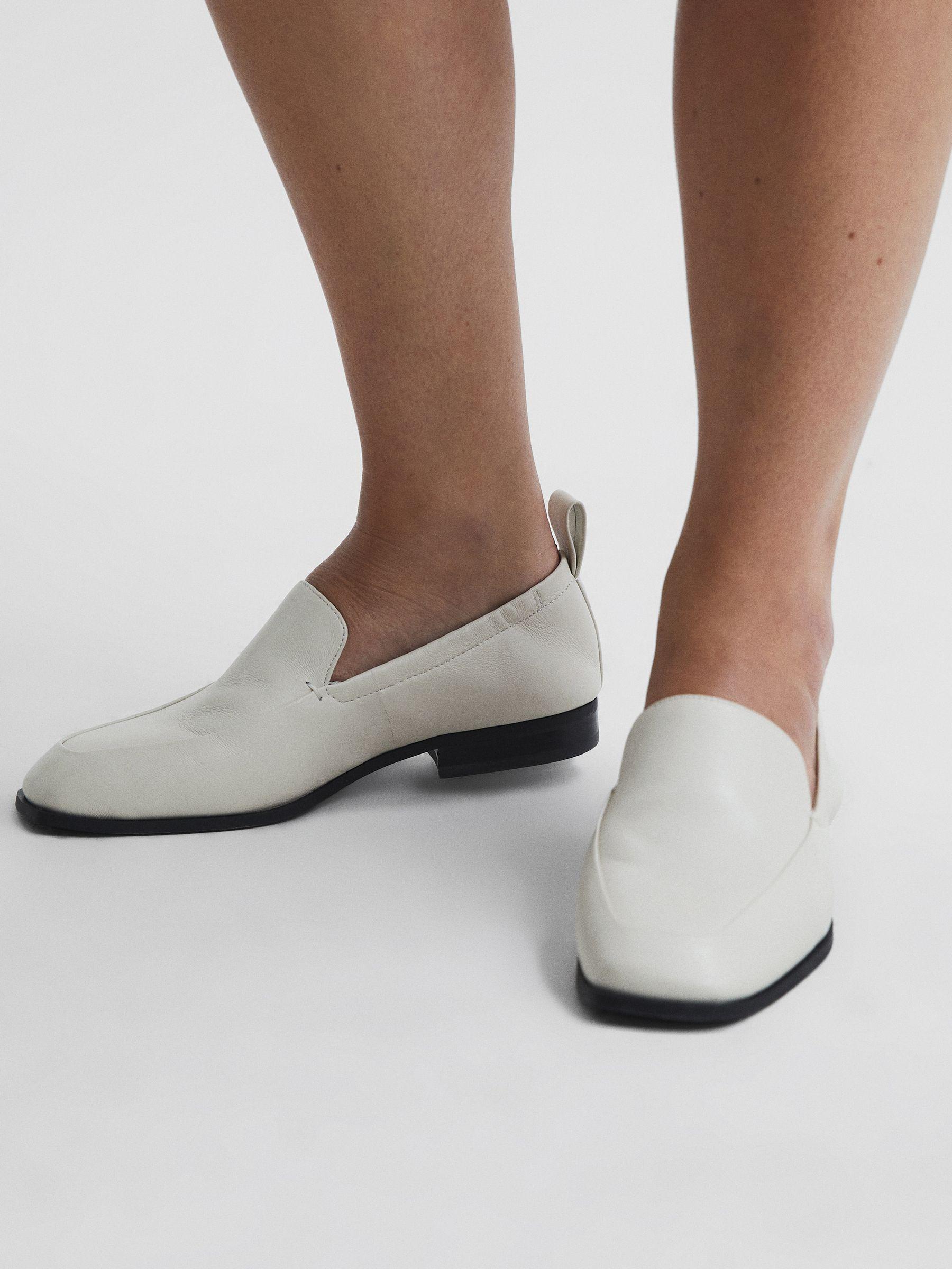 Leather Loafers in Off White Product Image