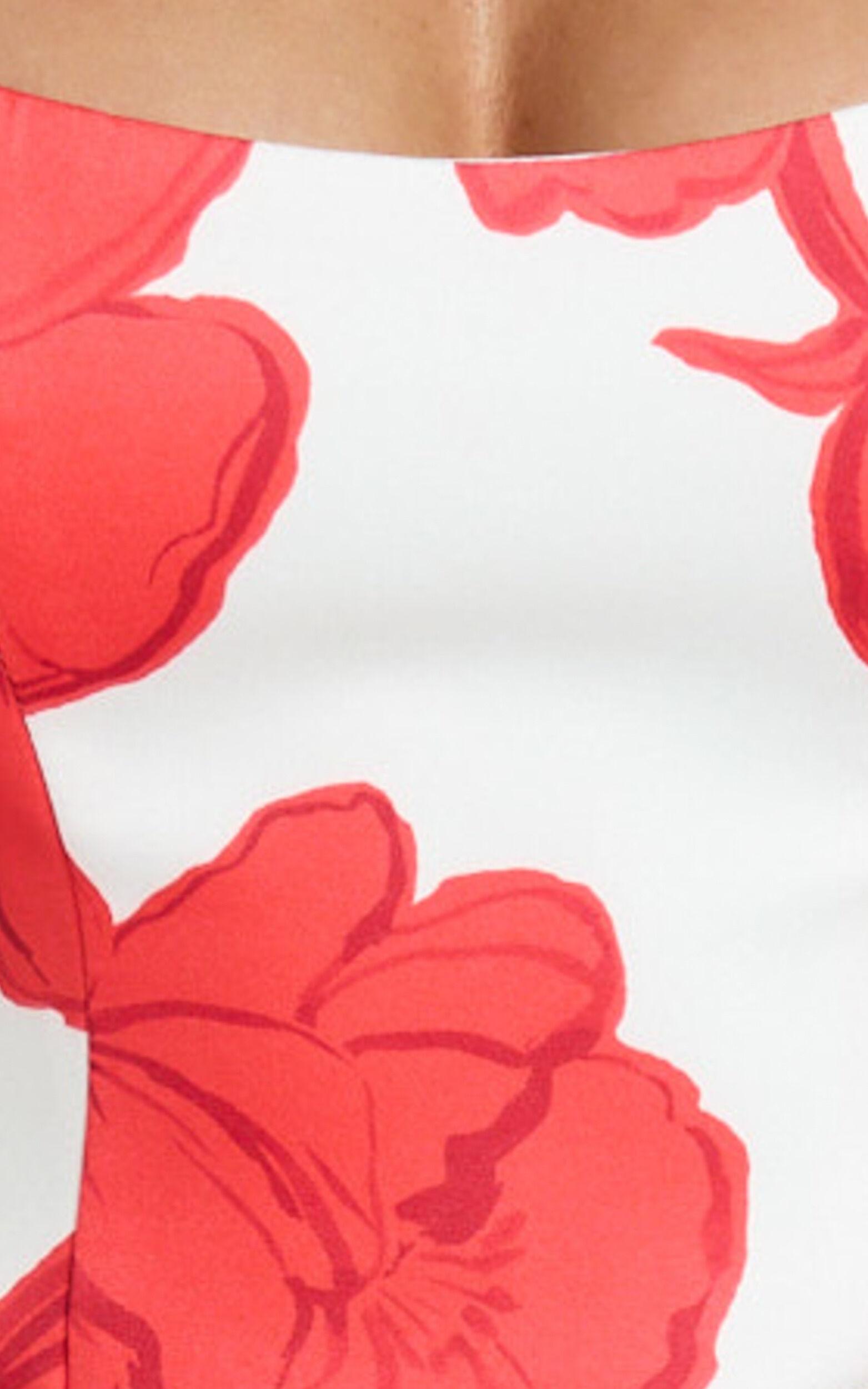 Darcy Top - Off Shoulder Printed Corset Top in Bouquet Di Fiori Product Image