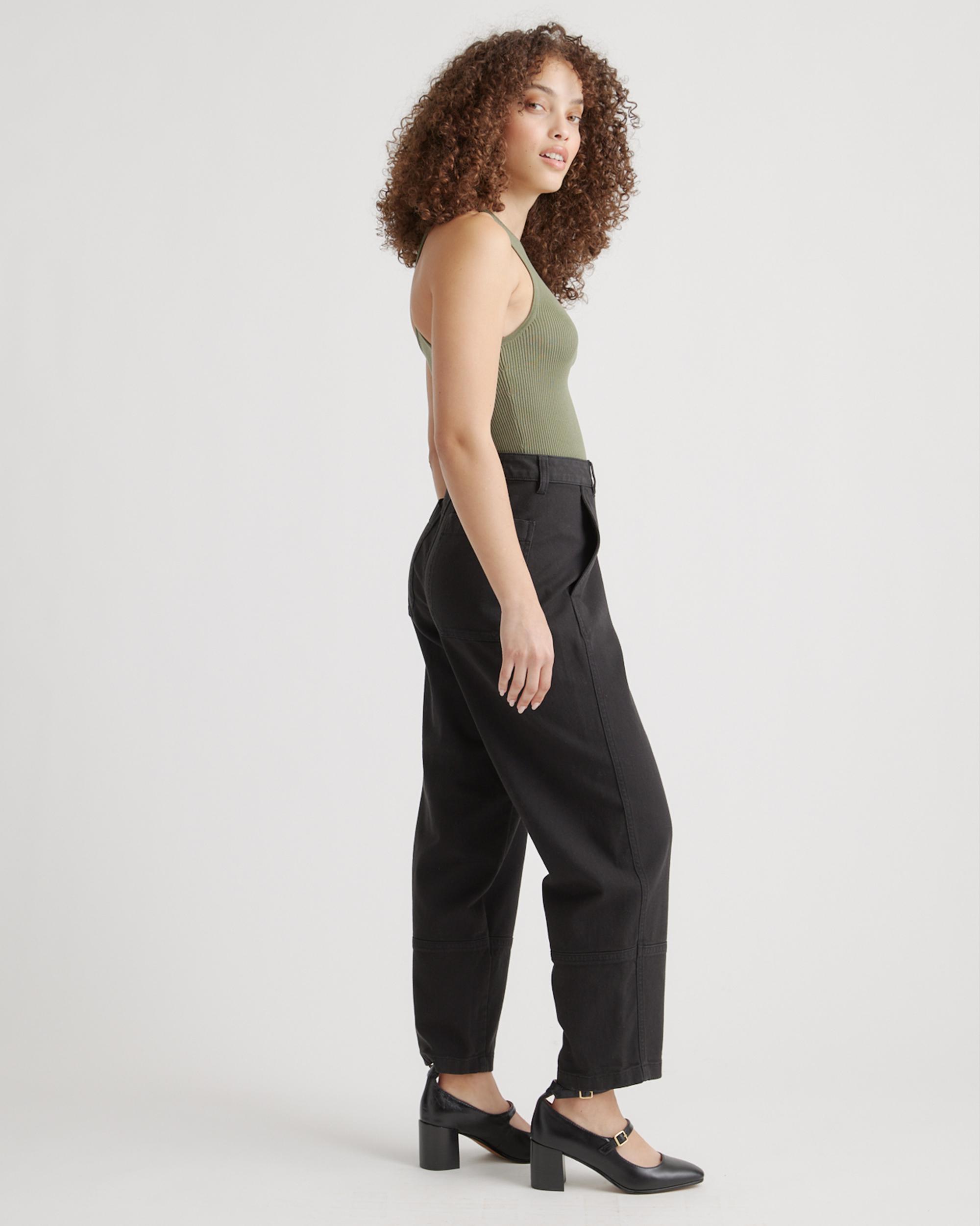 Quince | Women's Organic Stretch Cotton Twill Barrel Pants Product Image