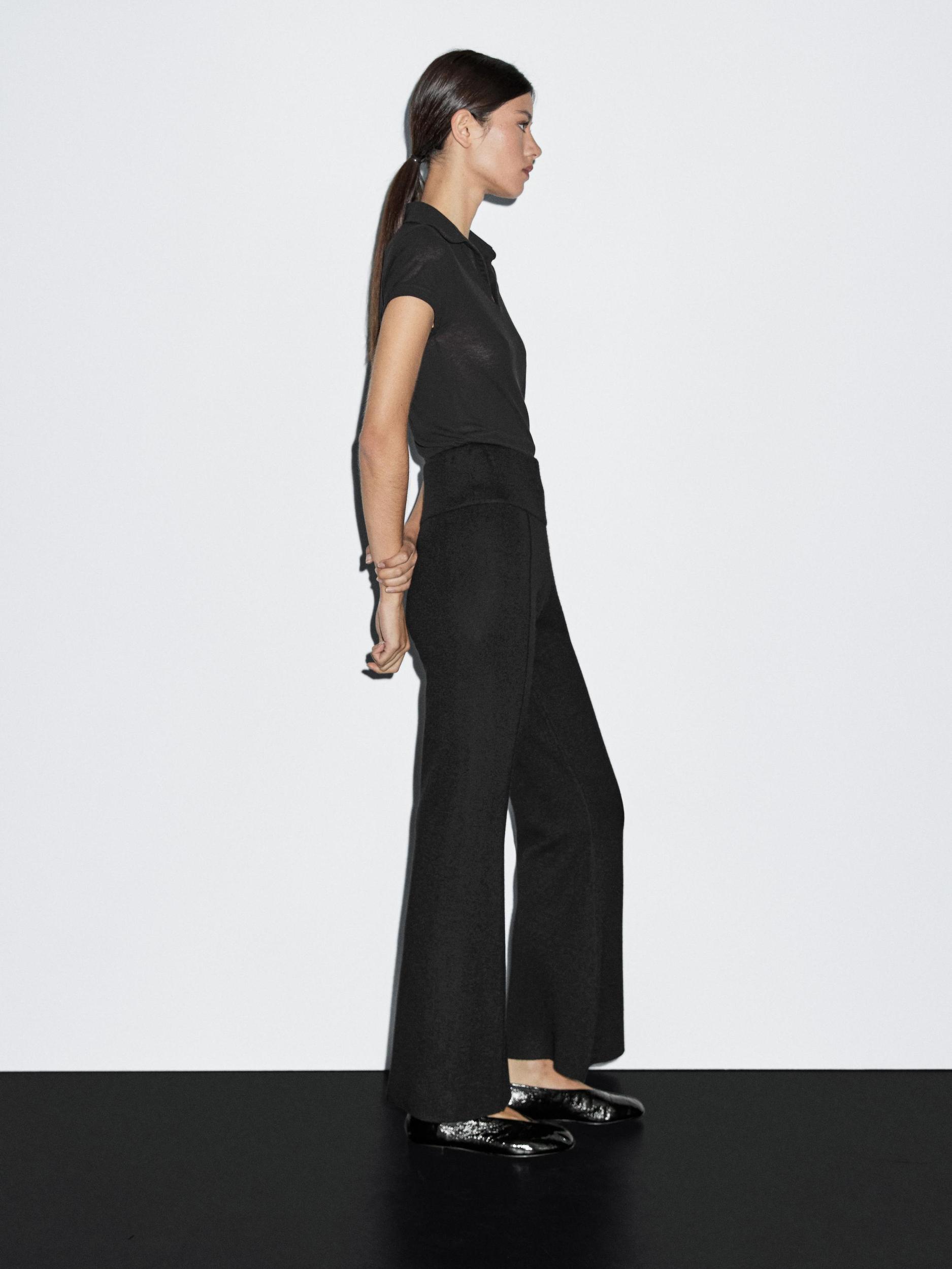 Flared knit trousers Product Image