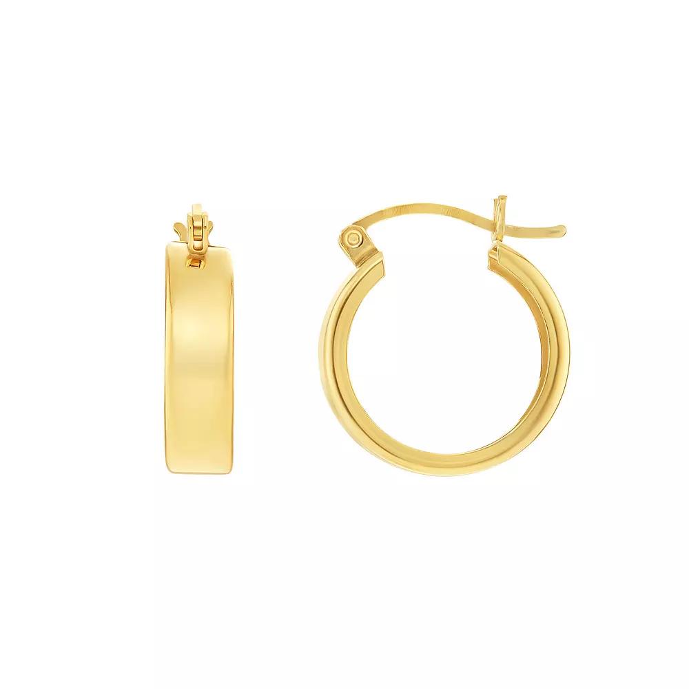 PRIMROSE Sterling Silver Polished Hoop Earrings, Women's, Size: 15 mm, Gold Tone Product Image