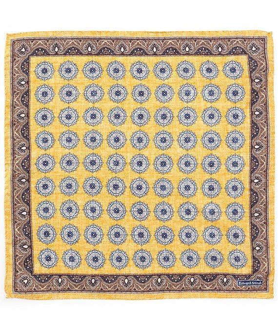 Edward Armah Medallion Reversible Silk Pocket Square Product Image
