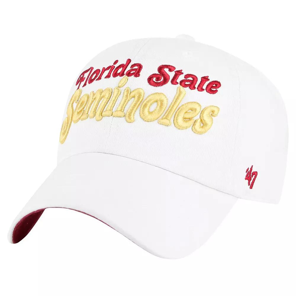 Women's '47 White Florida State Seminoles Pensacola Clean Up Adjustable Hat Product Image