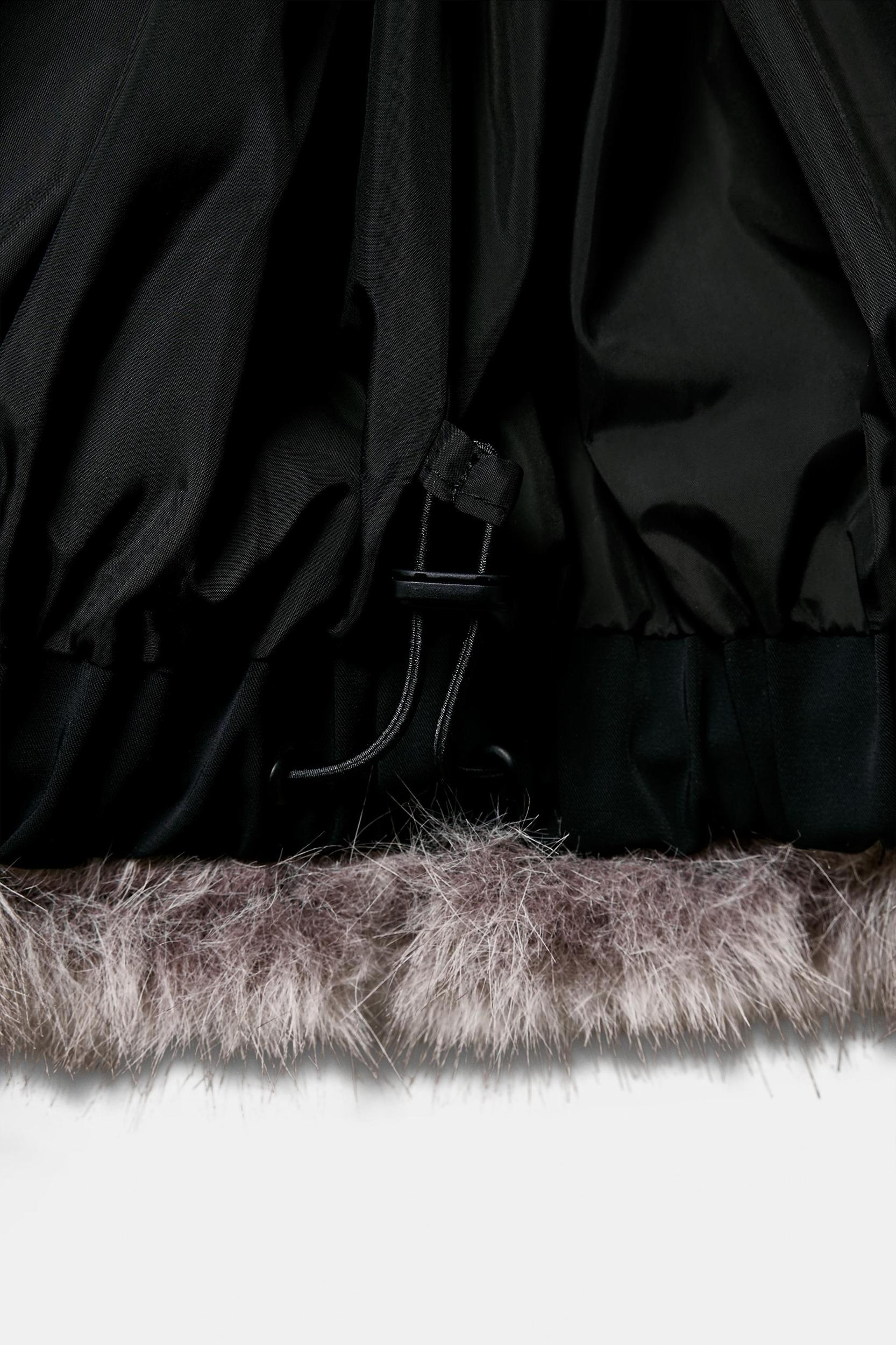 SHORT COAT WITH FAUX FUR HOOD HEIQ XREFLEX™ TECHNOLOGY SKI COLLECTION Product Image