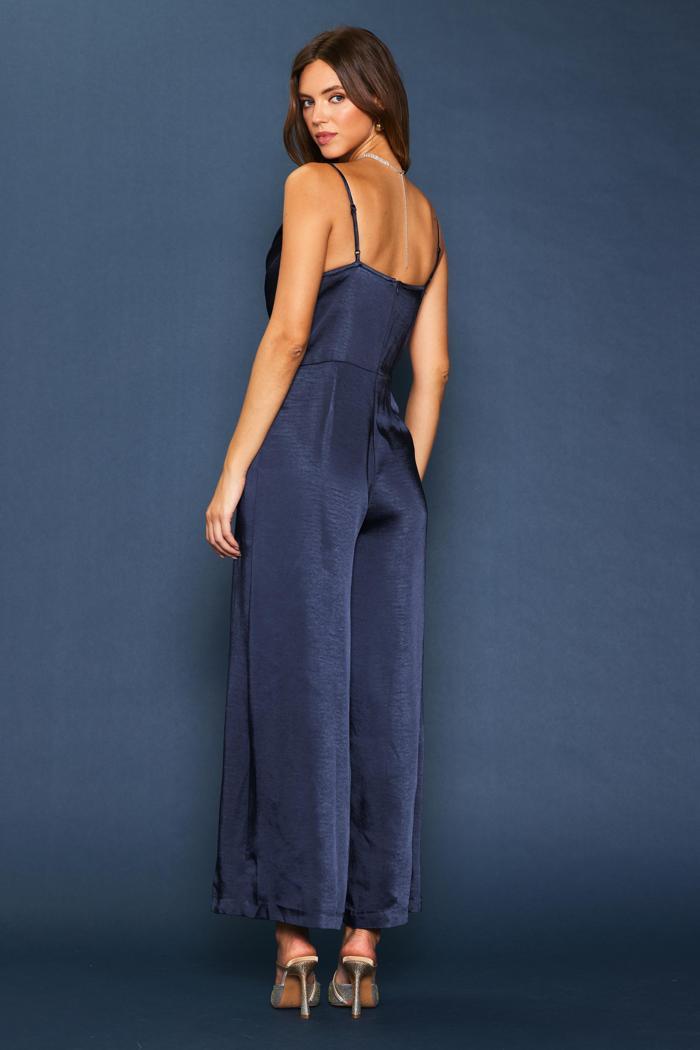 Cowl Neck Satin Cami Jumpsuit Product Image