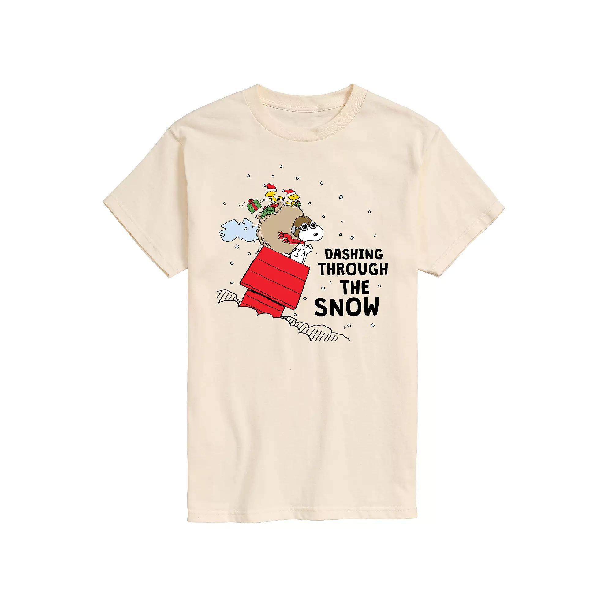 Men's Peanuts Dashing Through Snow Tee,  Product Image