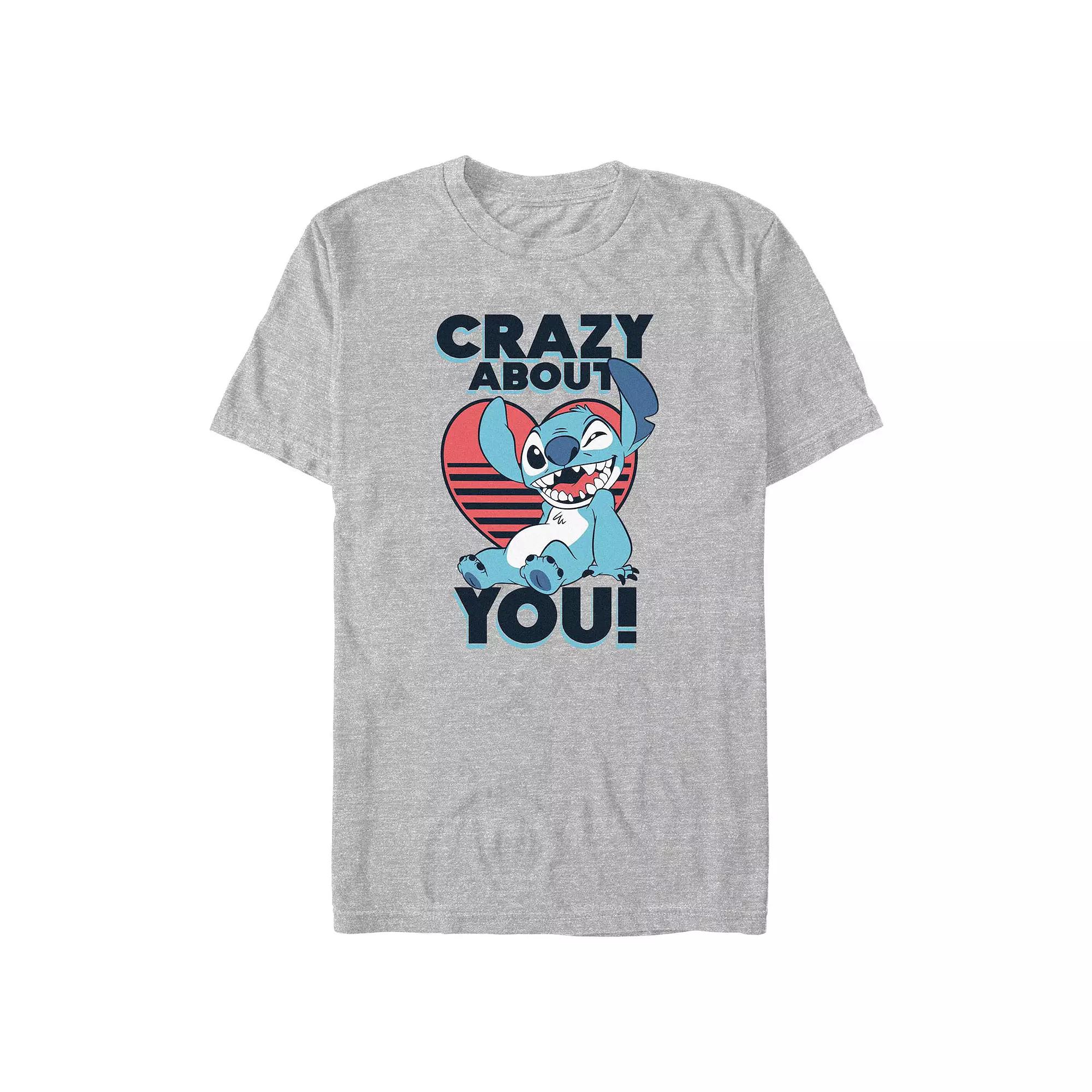 Disney's Lilo & Stitch Crazy About You Stitch Big & Tall Graphic Tee, Men's, Size: 4XL, Athletic Grey Product Image