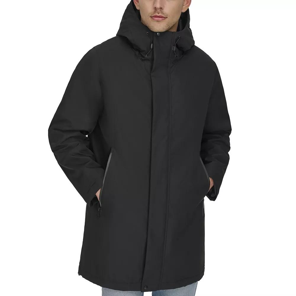 Men's Dockers® Softshell Mid-Length Hooded City Coat, Size: XXL, Black Product Image