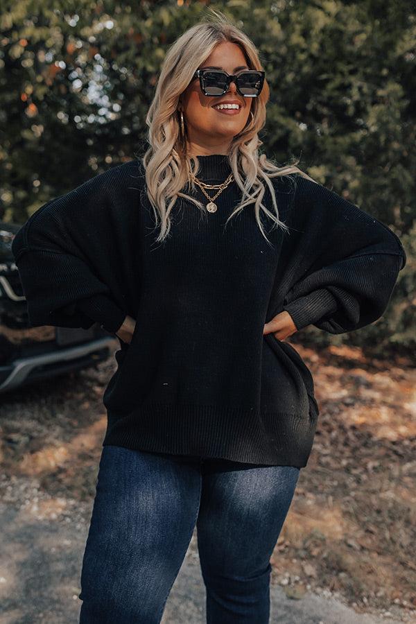 Full Of Warmth Tunic Sweater In Black Curves Product Image