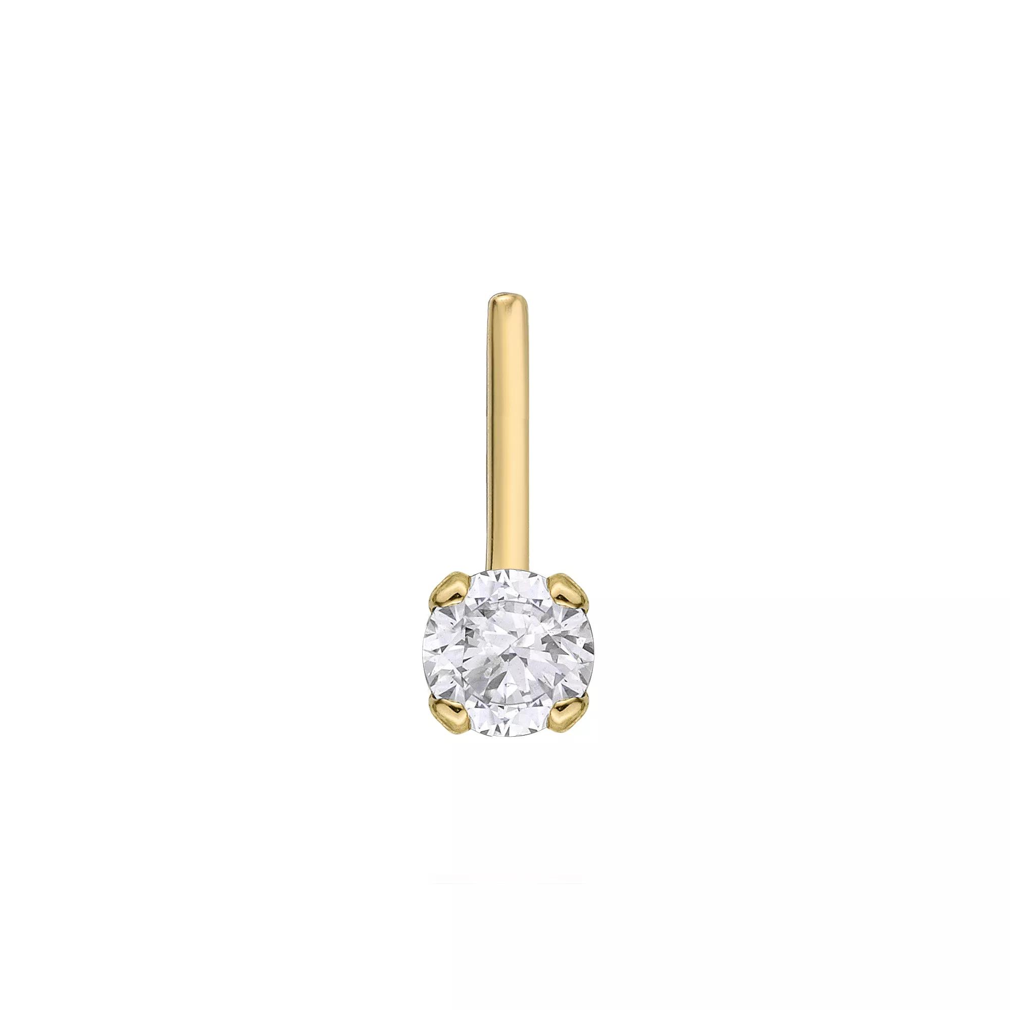 Lila Moon Diamond Accent L-Shape Nose Stud, Women's, 14k Gold Product Image