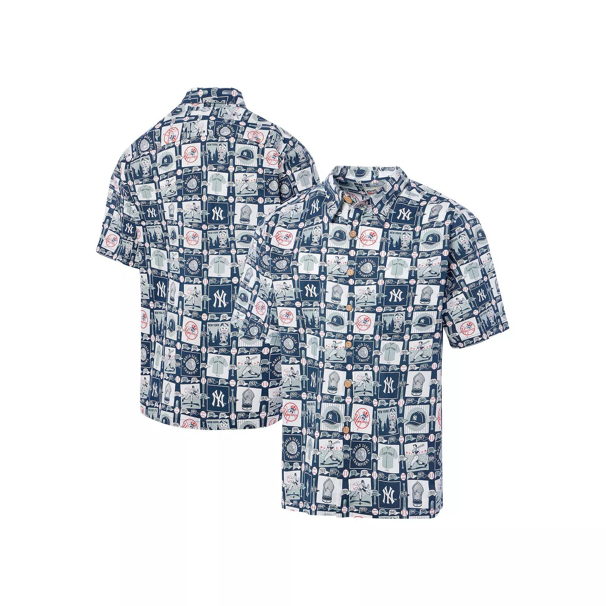 Men's Reyn Spooner Navy New York Yankees Champions Scenic Button-Up Shirt,  Product Image