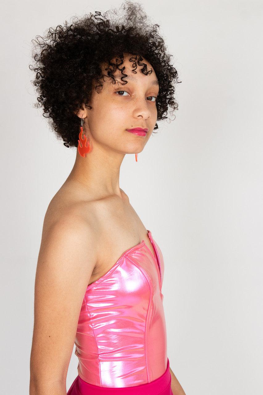 Strapless Pink Shimmer Bodysuit Product Image