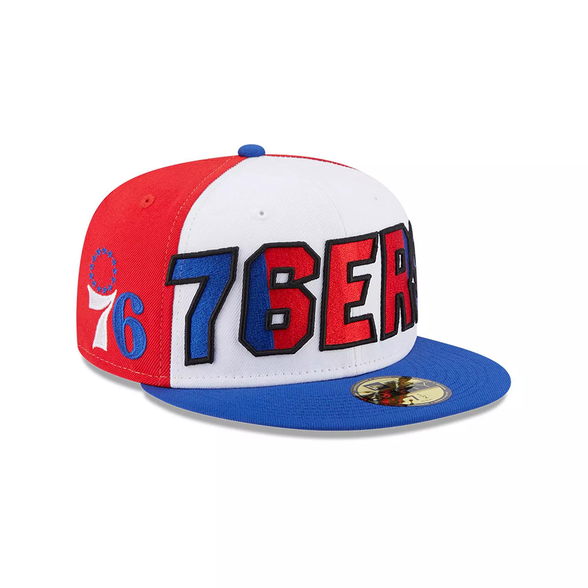 Men's New Era White/Royal Philadelphia 76ers Back Half 9FIFTY Fitted Hat, 76r White Product Image