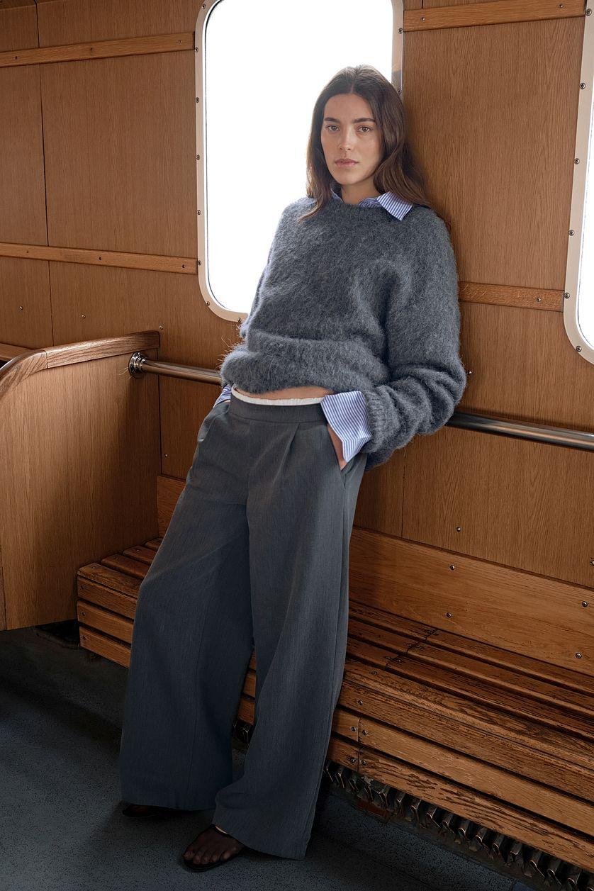 Elastic Cotton Detailed Suit Pants Product Image