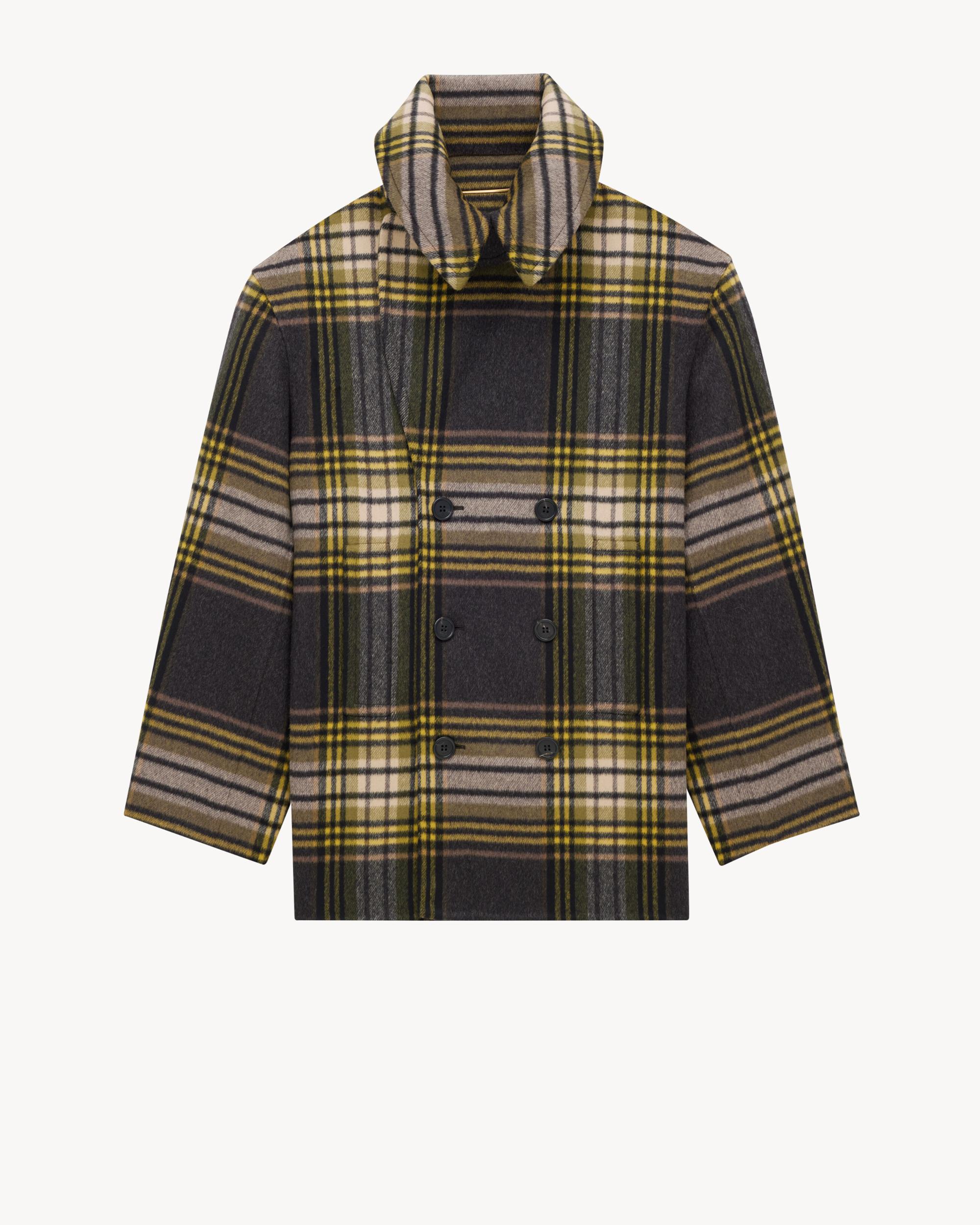peacoat in wool tartan Product Image