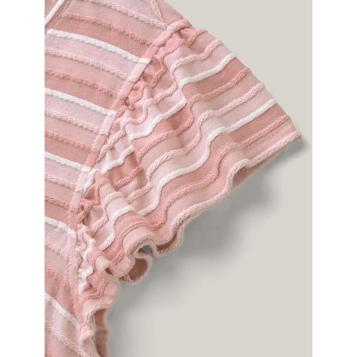 Plus Size Stretchy Stripe Print Tank Top Women Dirtypink Texture V-neck Everyday-Casual Tank Tops Camis BloomChic 26/4X Product Image