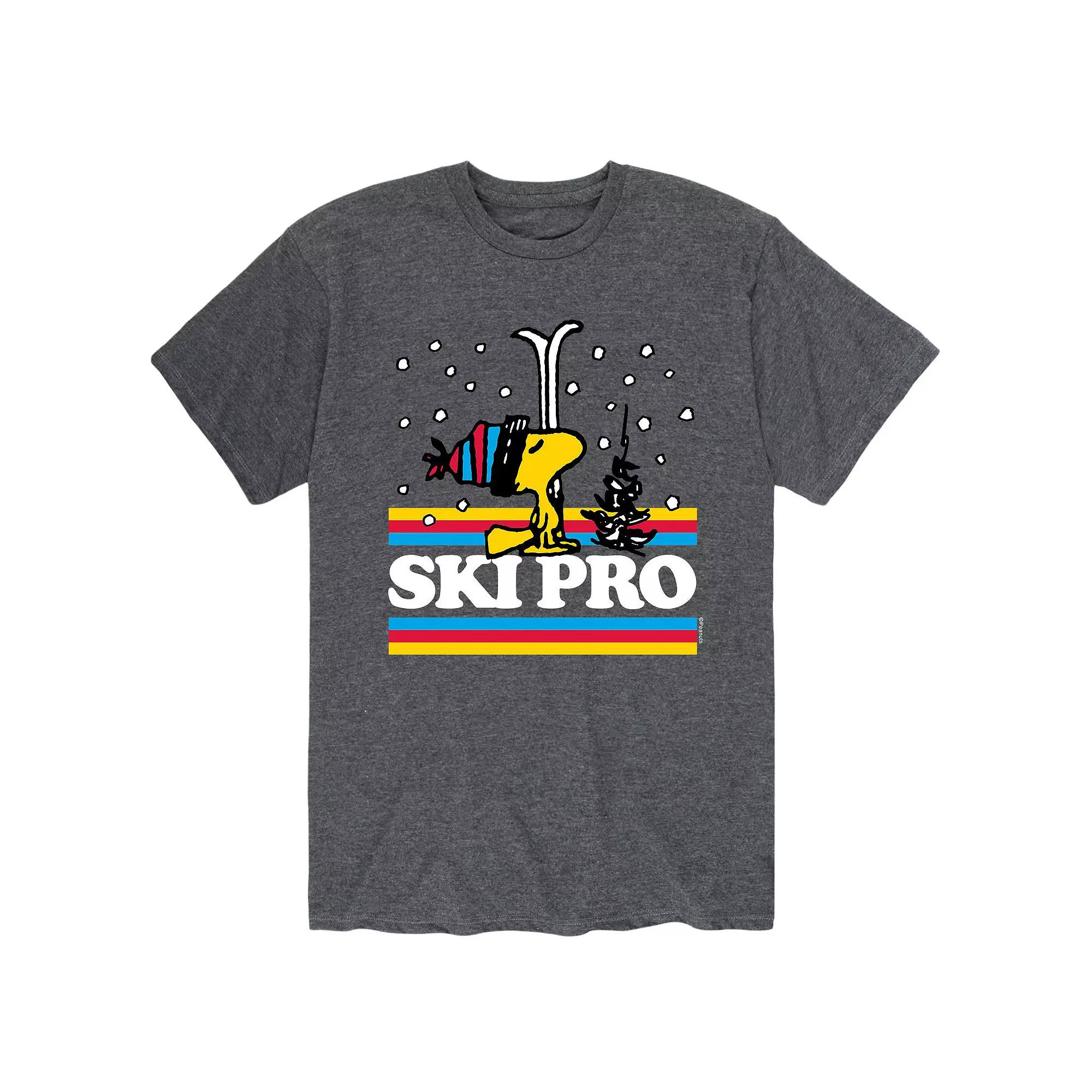 Men's Peanuts Woodstock "Ski Pro" Tee, Size: Large, Gray Product Image