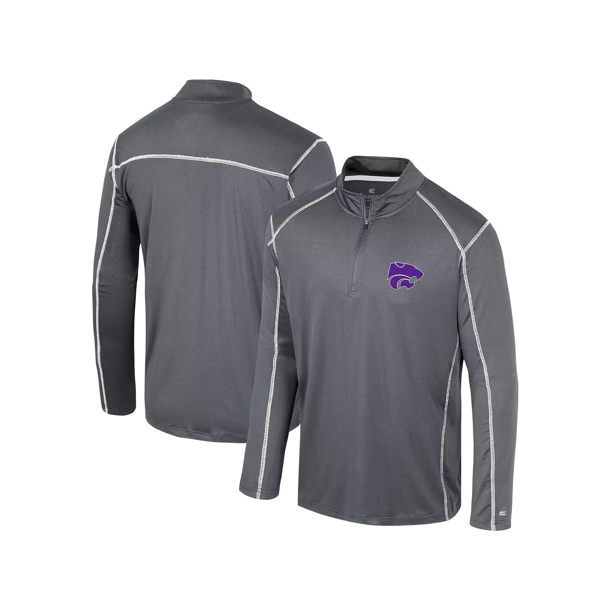 Men's Colosseum Black Kansas State Wildcats Cameron Quarter-Zip Windshirt,  Product Image