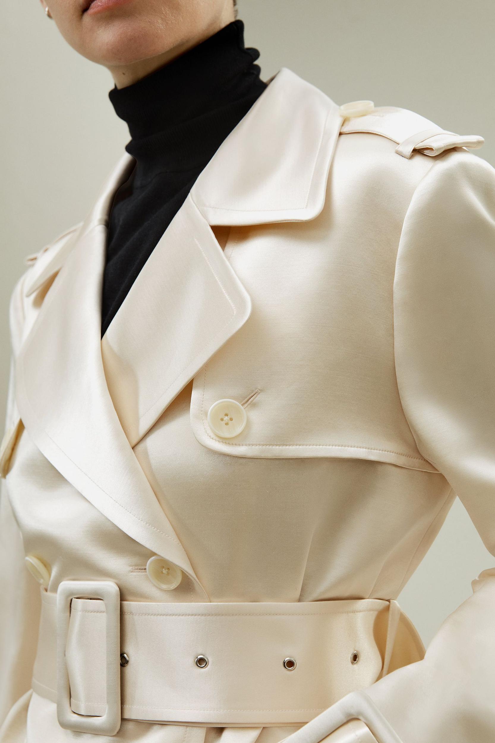 LILYSILK Female Wool Trench Coat Beige Wool-Silk Luxurious All Seasons Coat XL Product Image