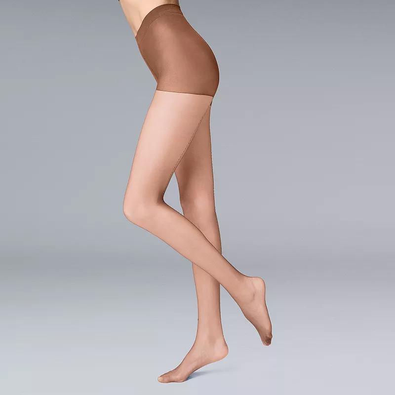 Women's Simply Vera Vera Wang Back Seam 30D Rhinestone Tights, Pecan Product Image
