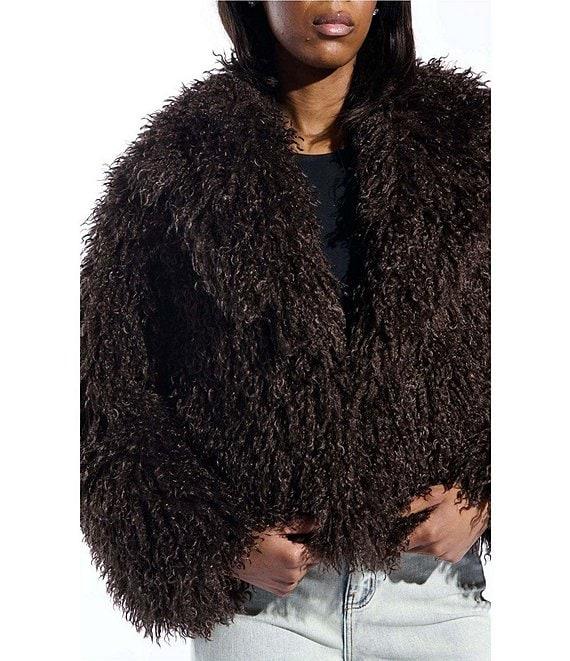 Azalea Wang Ruperta Faux Sherpa Shawl Collared Oversize Single Breasted Jacket Product Image