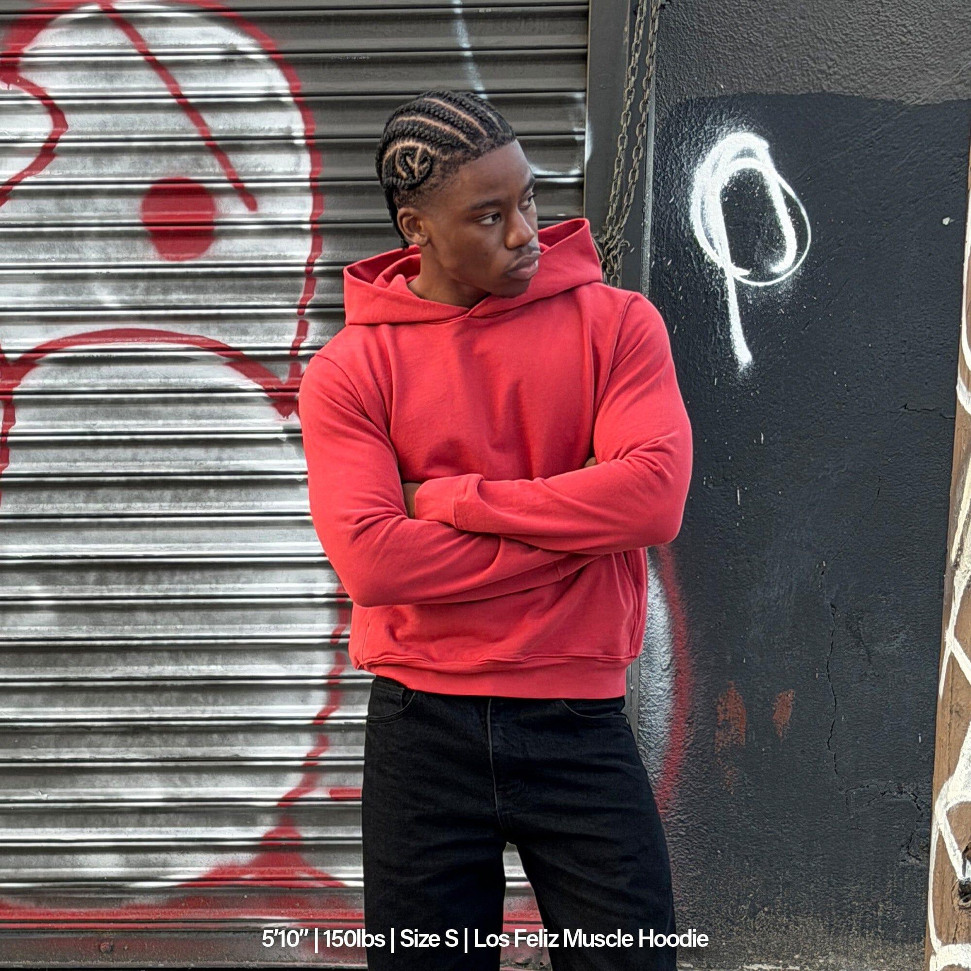 Los Feliz Crop Muscle Hoodie | Fitted Male Product Image