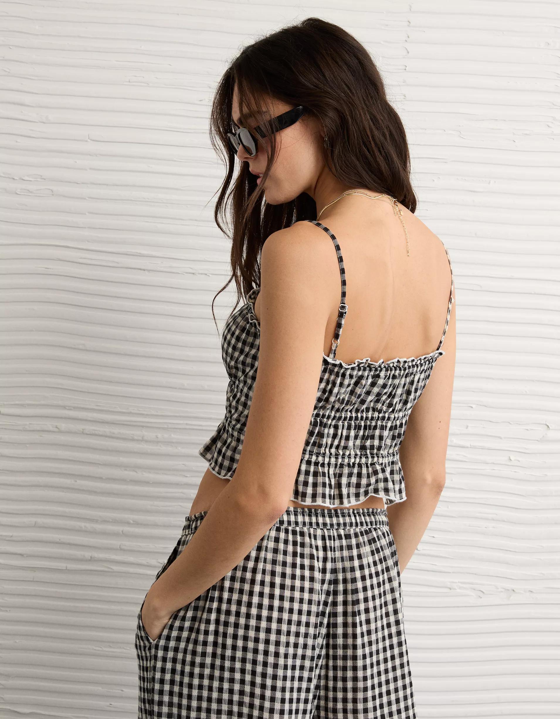 AE Tiered Ruched Tank Top Product Image