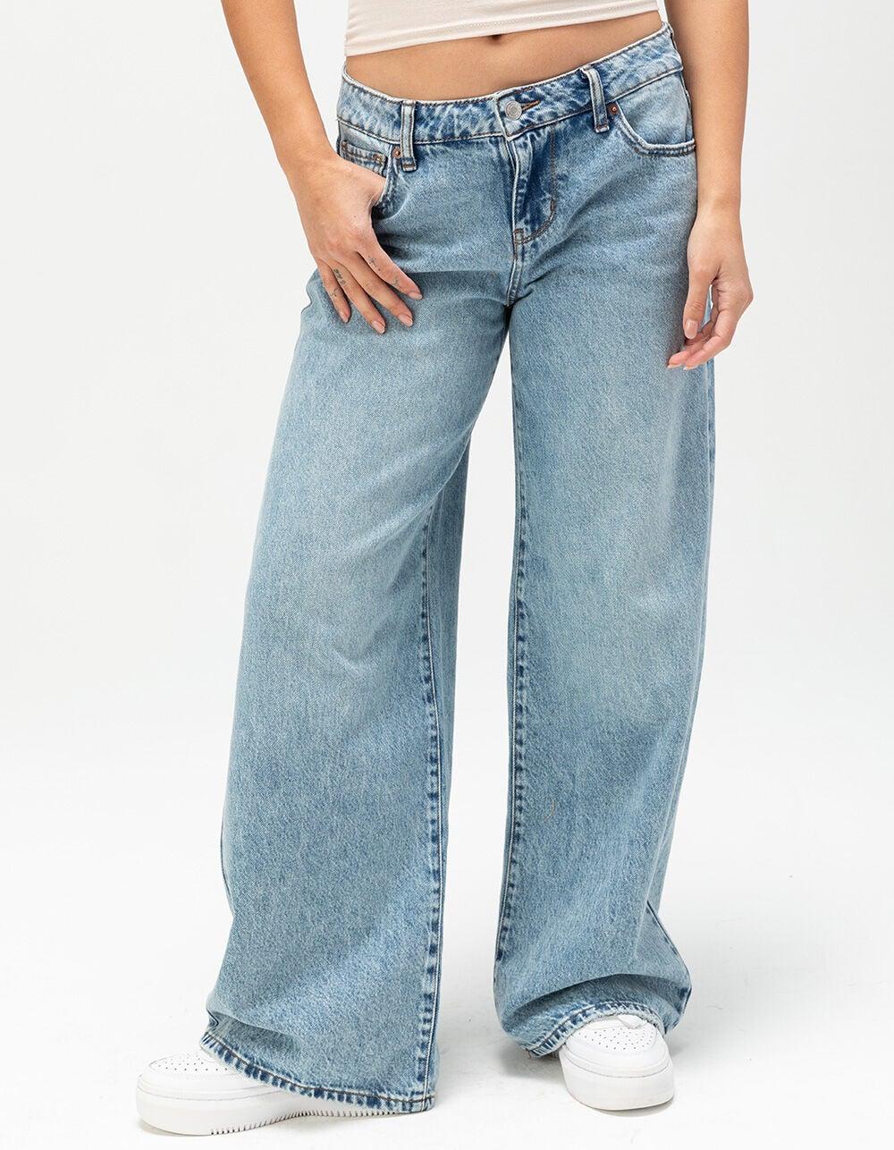 RSQ Womens Mid Rise Wide Leg Jeans - LIGHT WASH Product Image