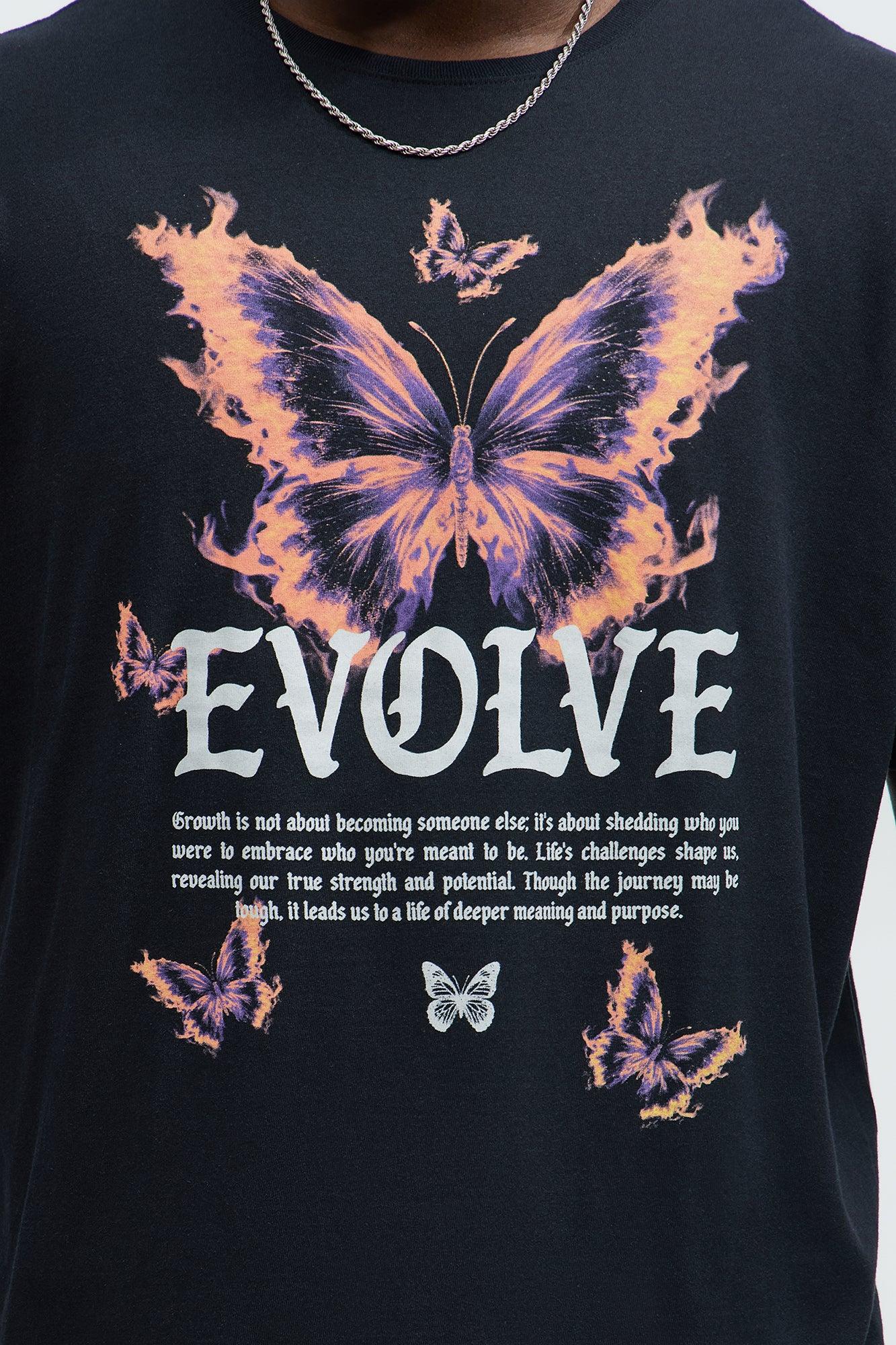 Evolve And Be Free Oversized Short Sleeve Tee - Black Product Image