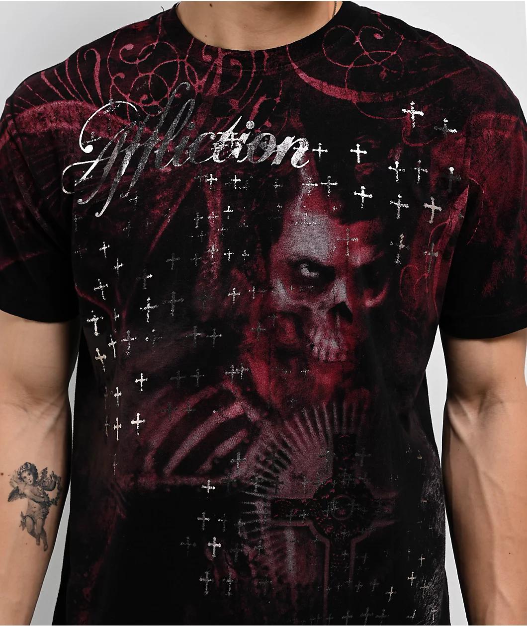 Affliction x Rogue Darkness Black T-Shirt Product Image