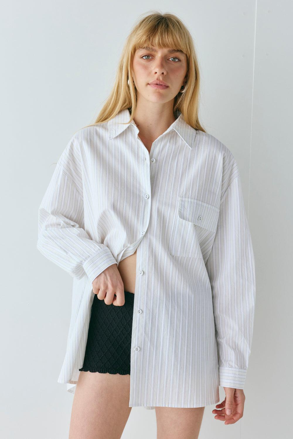 June Shirt Cream Stripe Product Image