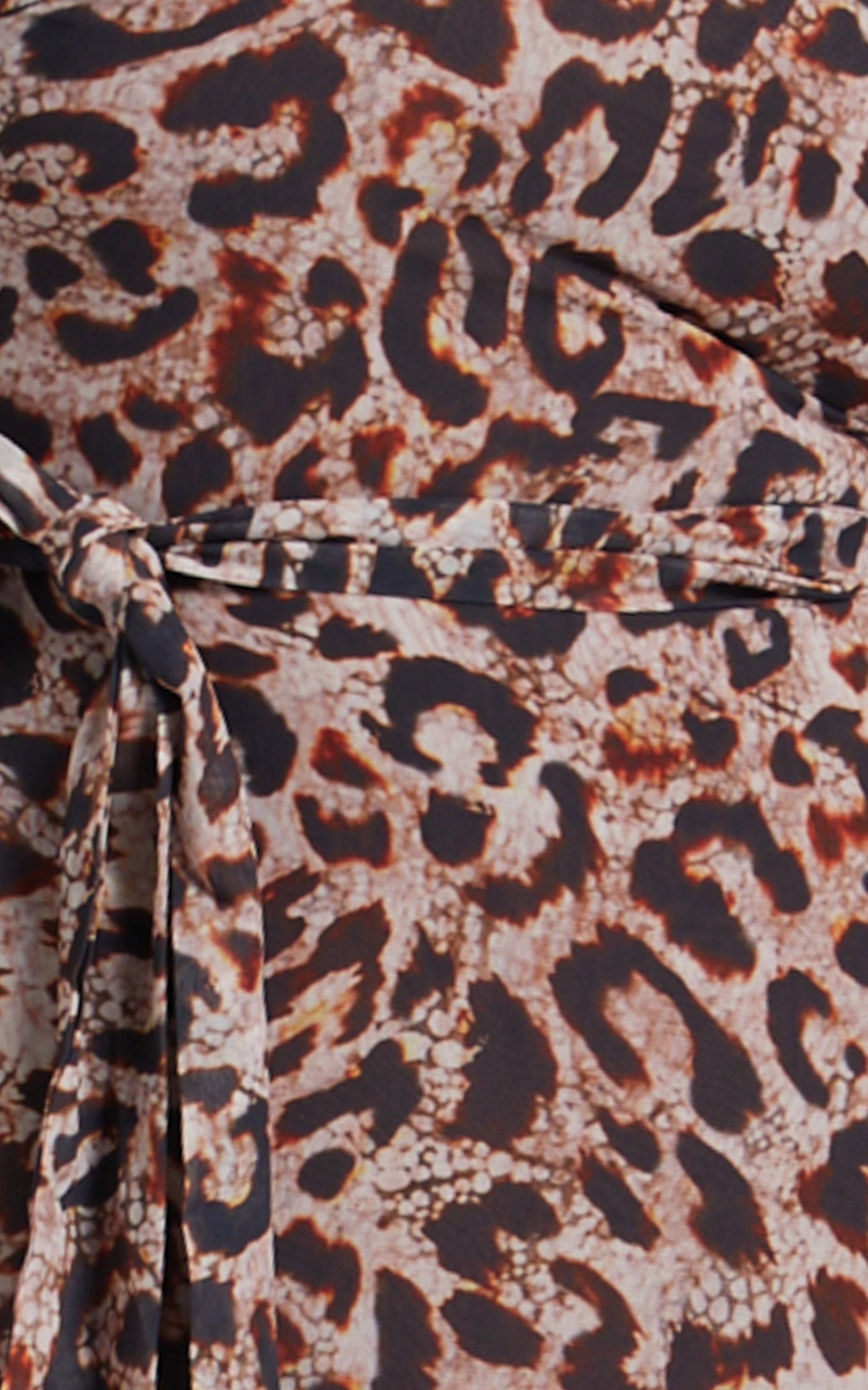 Sherlena Mini Dress - One Shoulder Dress in Leopard Product Image