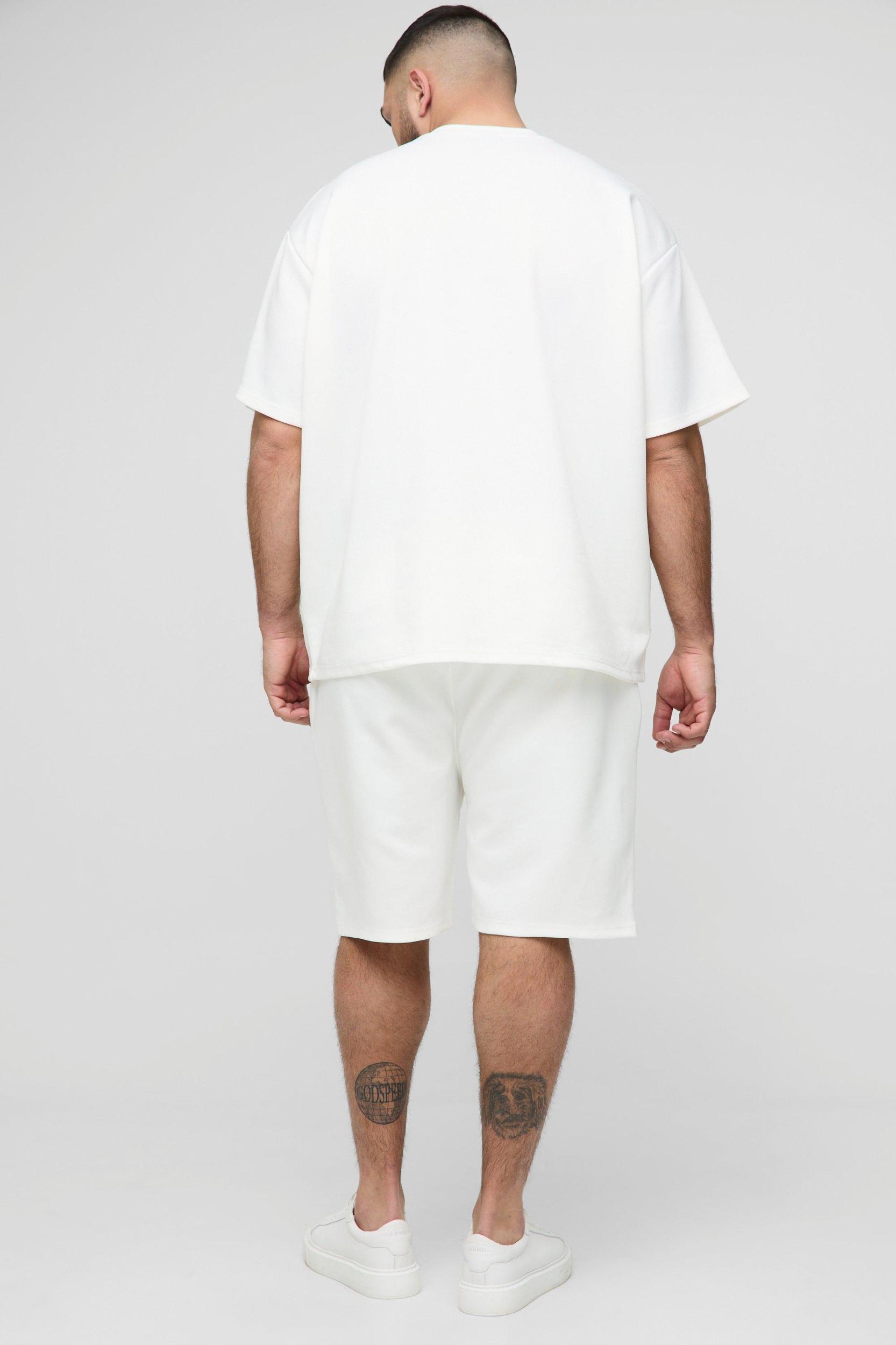 Plus Oversized Scuba T-Shirt & Loose Short Set | boohooMAN USA Product Image