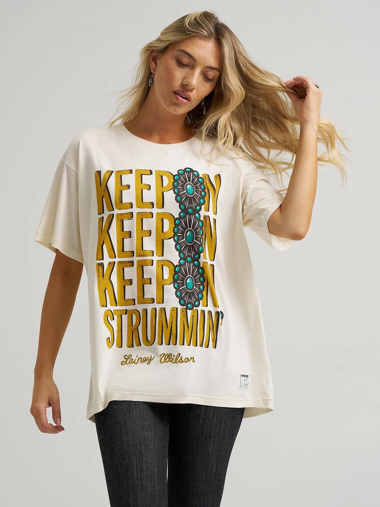 Wrangler x Lainey Wilson Keep On Strummin Oversized Tee | Women's TOPS | Wrangler® Product Image