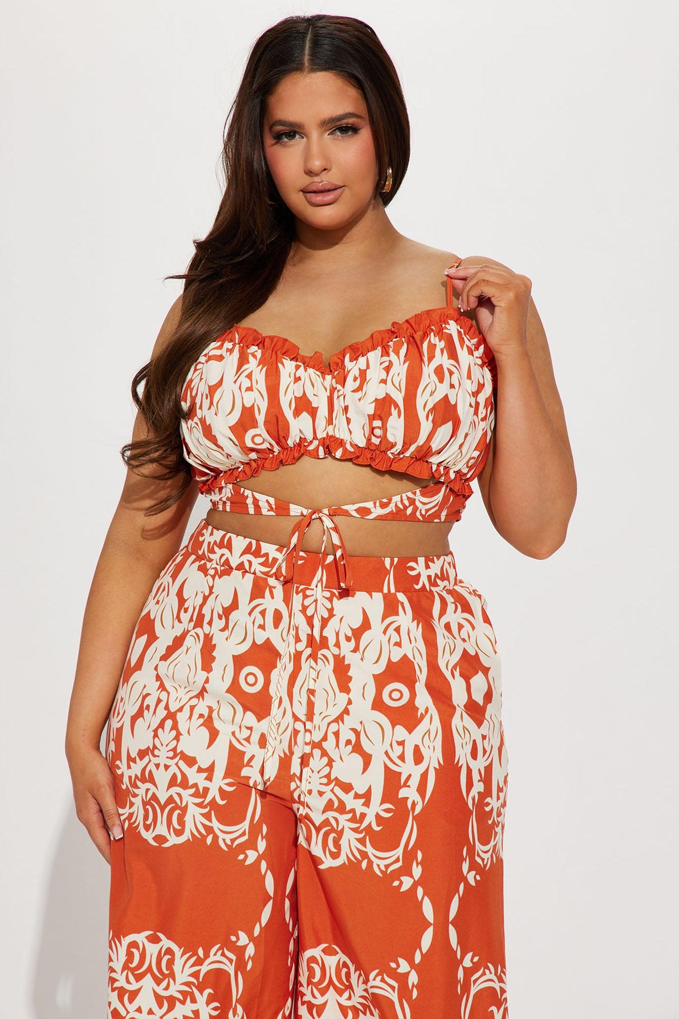 Common Denominator Pant Set - Orange/combo Product Image