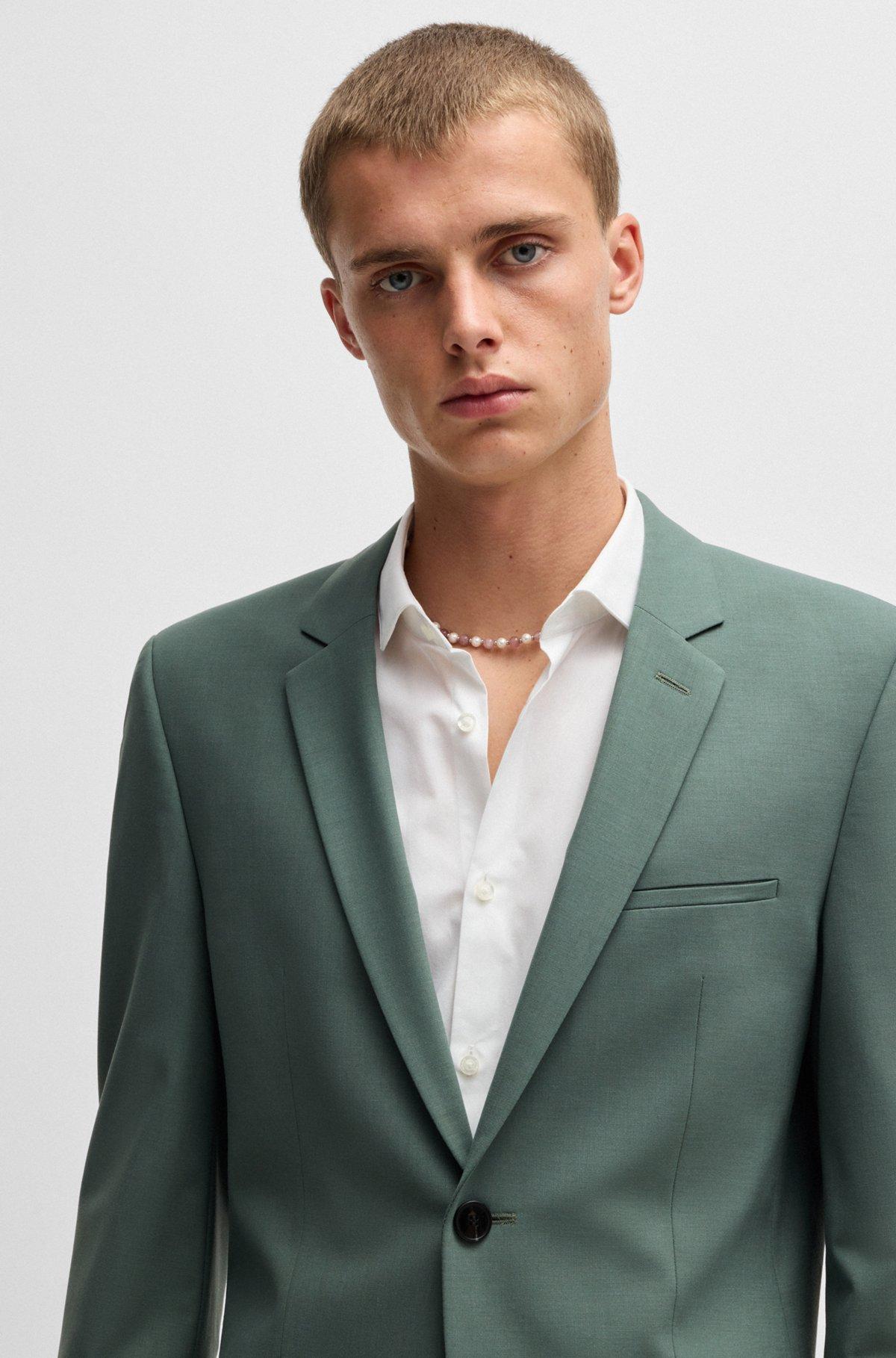 Extra-slim-fit suit jacket in wool-blend poplin Product Image