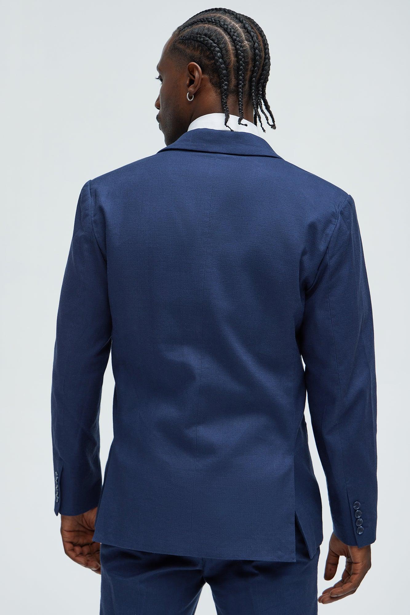Travis Solid Texture Blazer - Navy Product Image